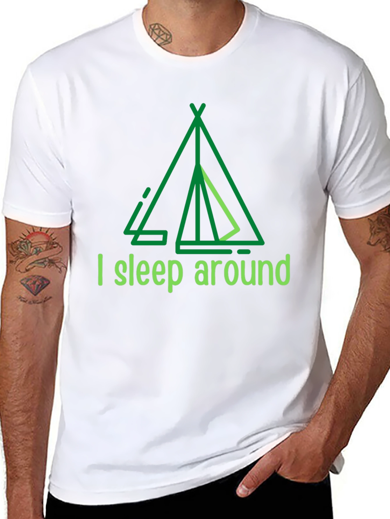 Camping Humor T-Shirt - I Sleep Around Tee