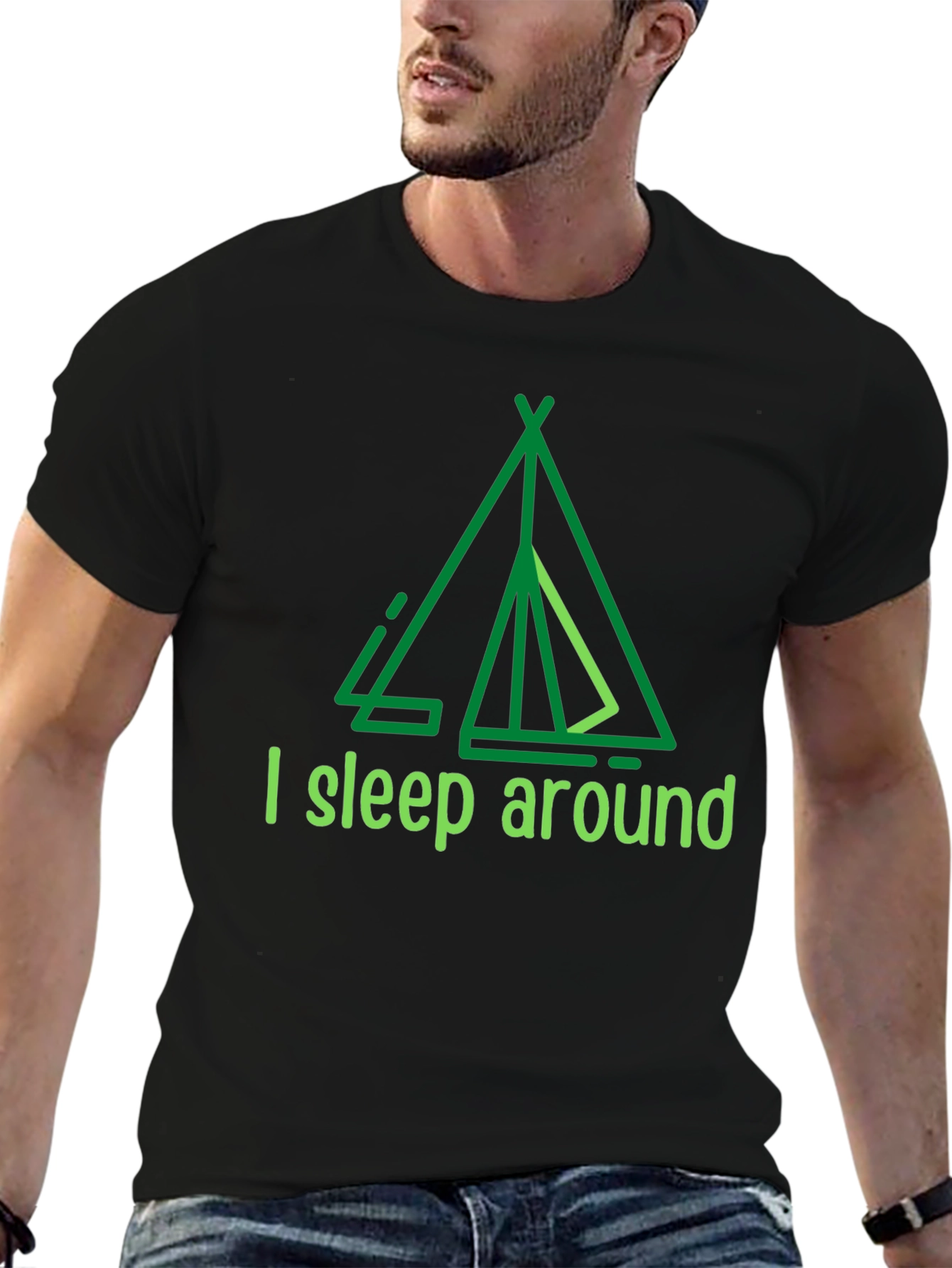 Camping Humor T-Shirt - I Sleep Around Tee