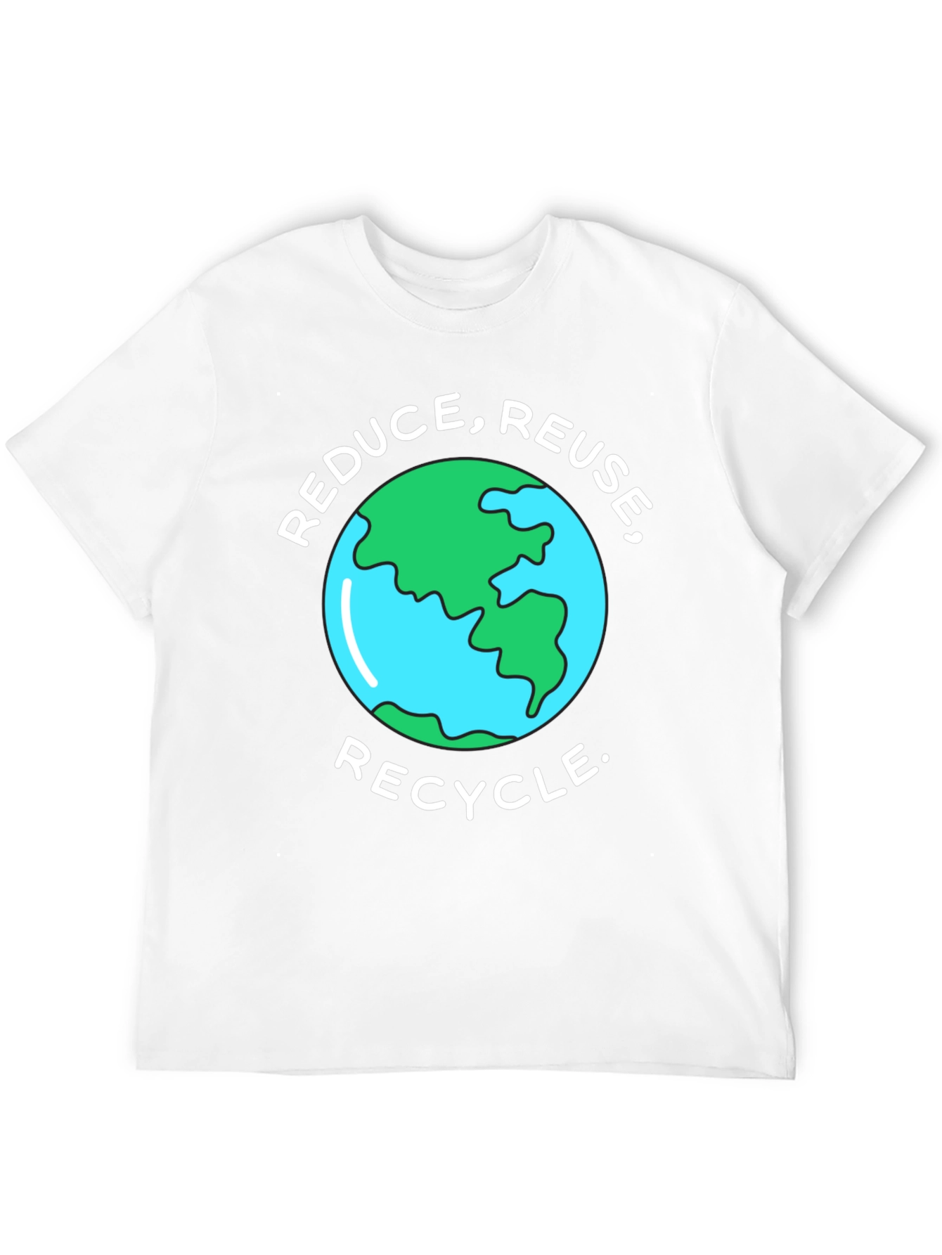 Eco-Friendly Reduce Reuse Recycle Earth Graphic T-Shirt