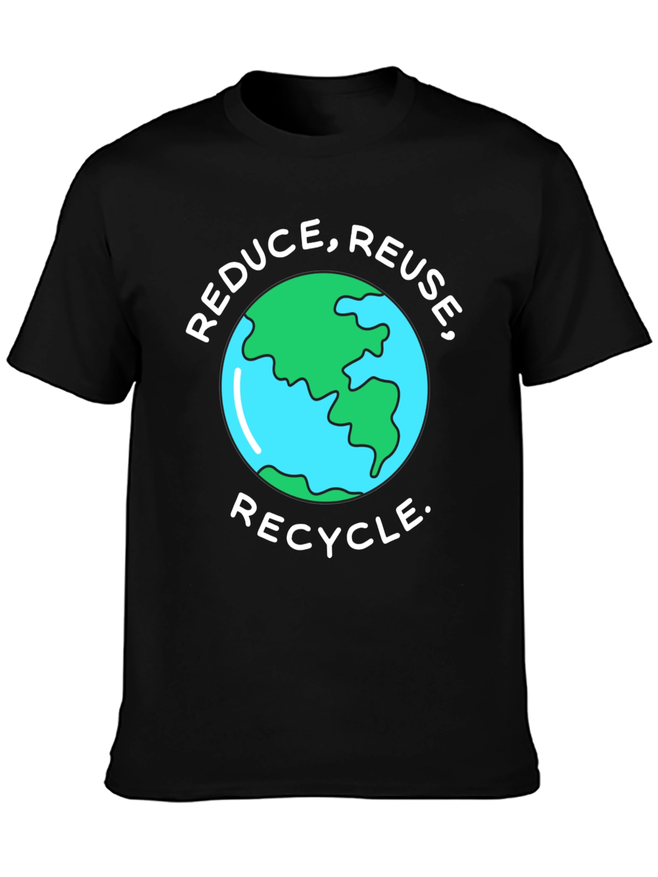 Eco-Friendly Reduce Reuse Recycle Earth Graphic T-Shirt