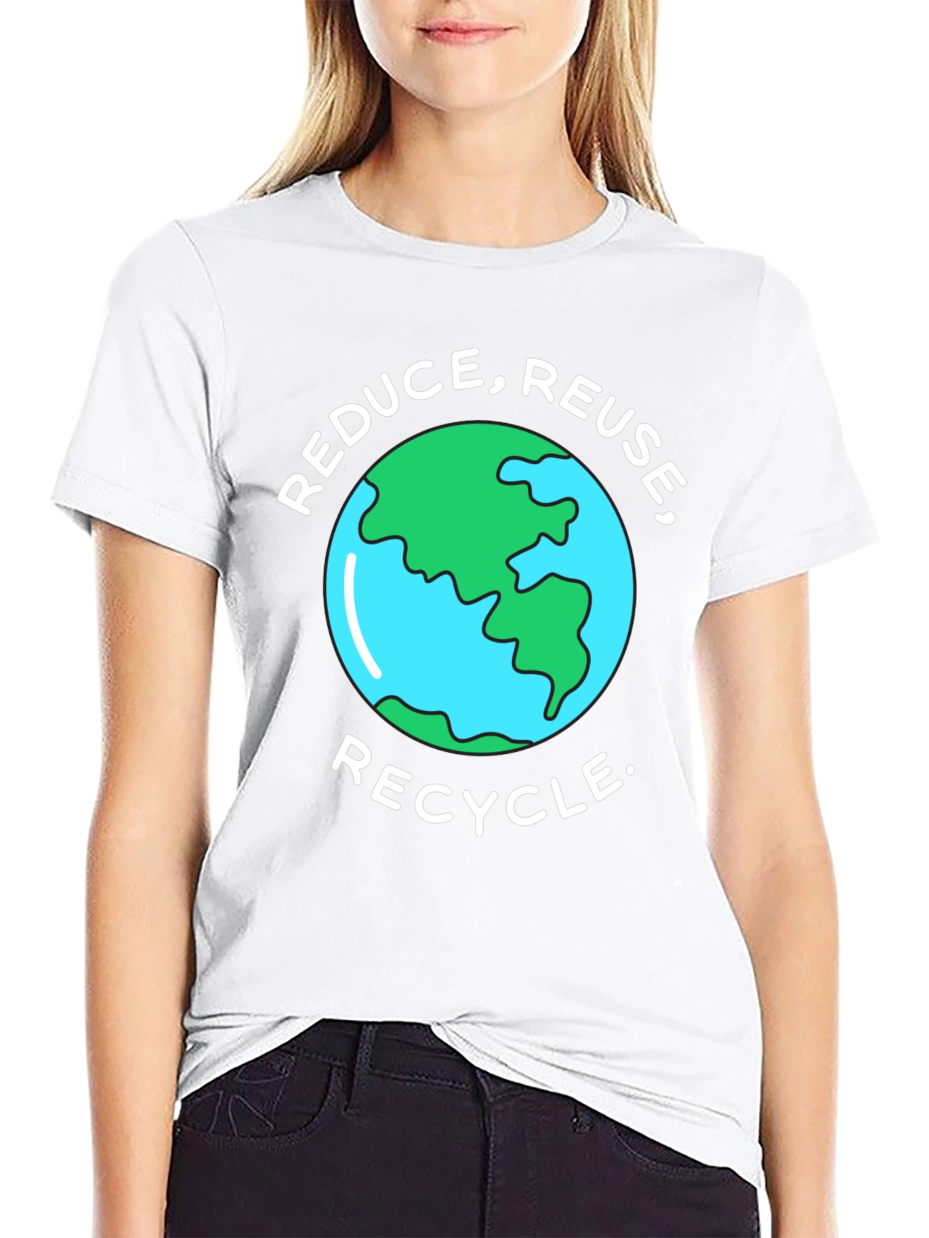 Eco-Friendly Reduce Reuse Recycle Earth Graphic T-Shirt