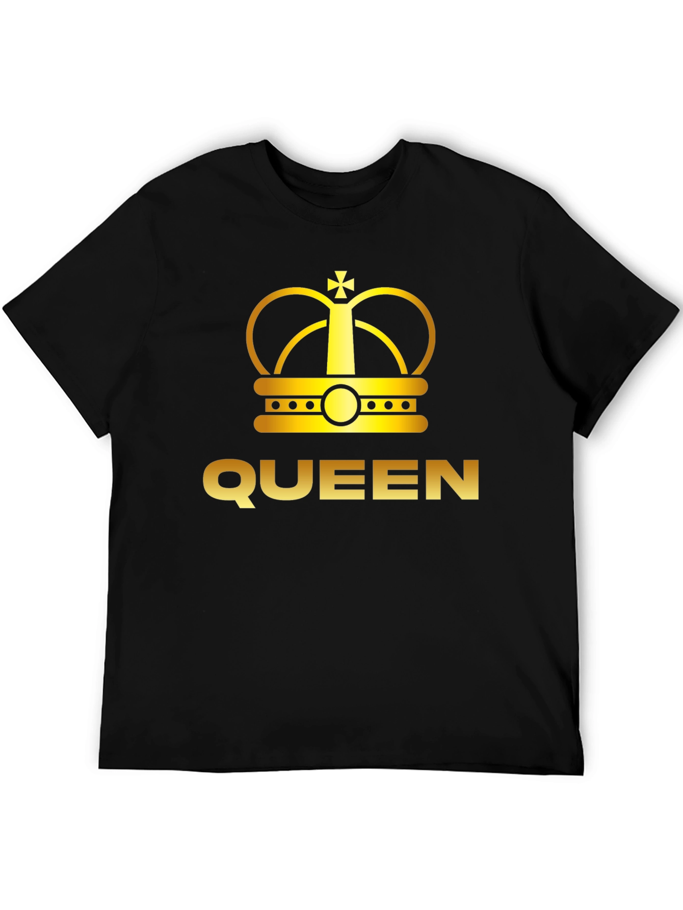 Queen Crown Graphic Tee - Black Cotton T-Shirt