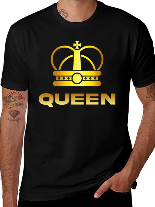 Queen Crown Graphic Tee - Black Cotton T-Shirt