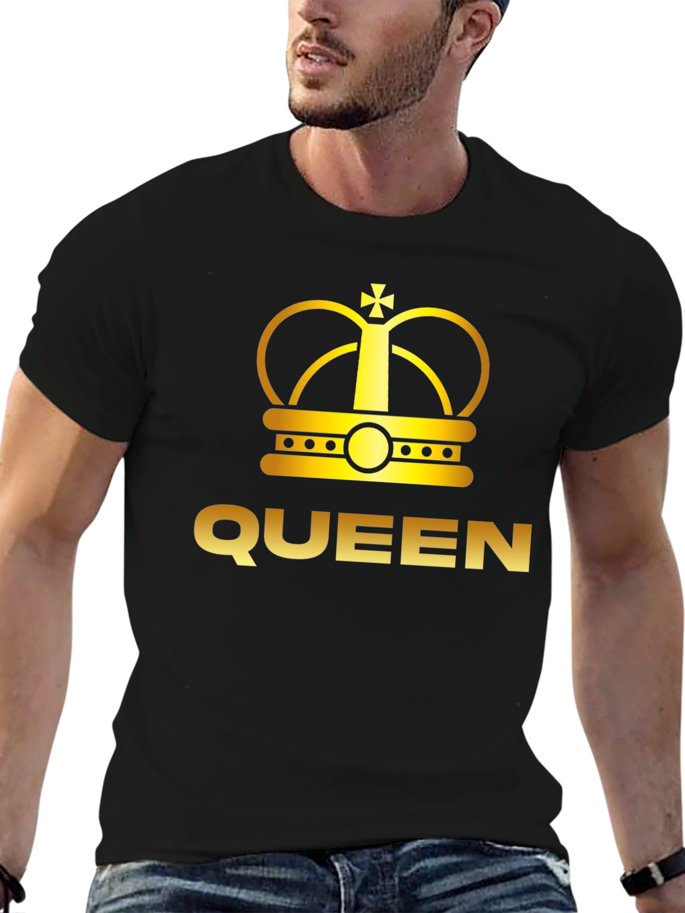 Queen Crown Graphic Tee - Black Cotton T-Shirt