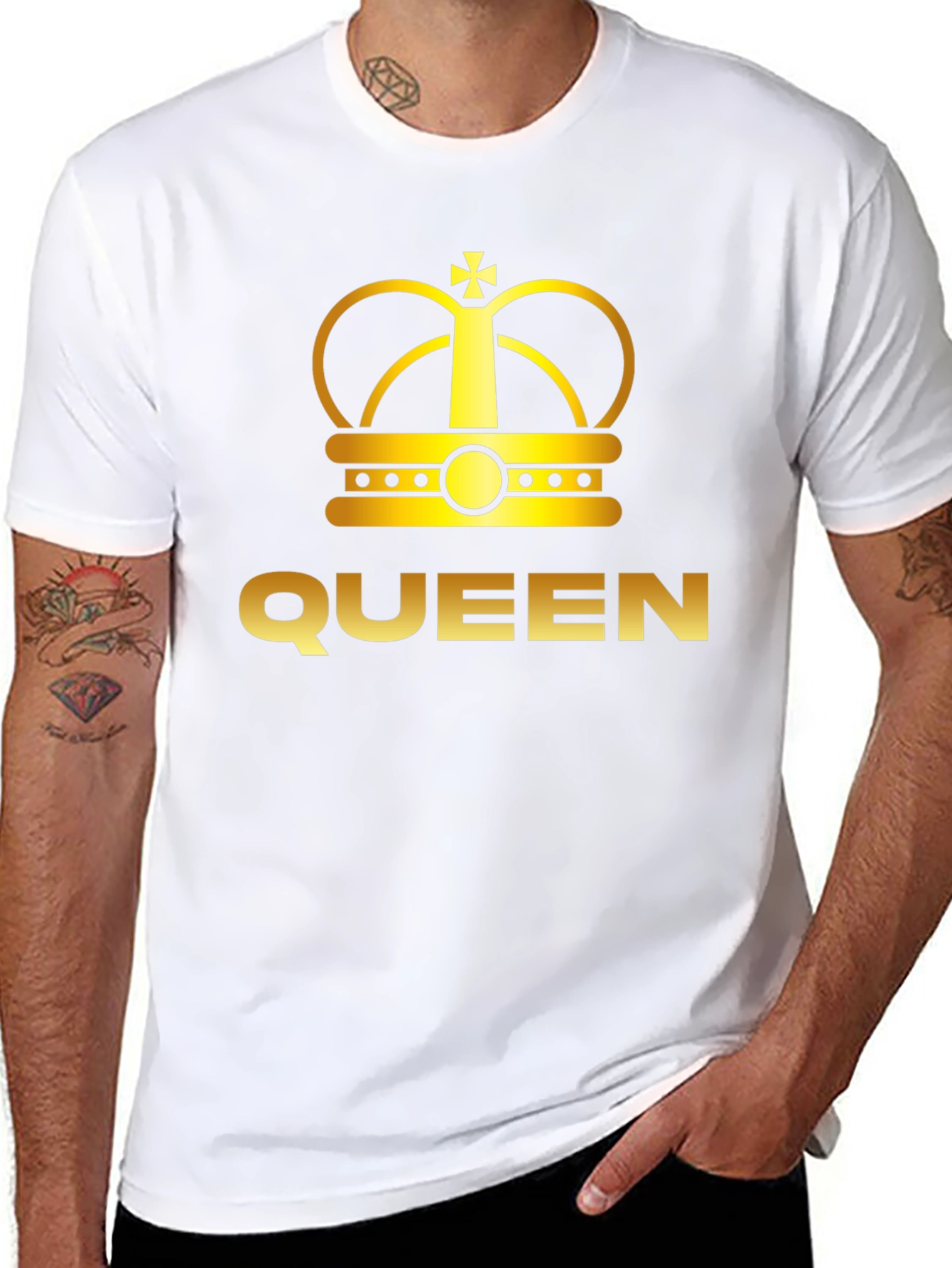 Queen Crown Graphic Tee - Black Cotton T-Shirt