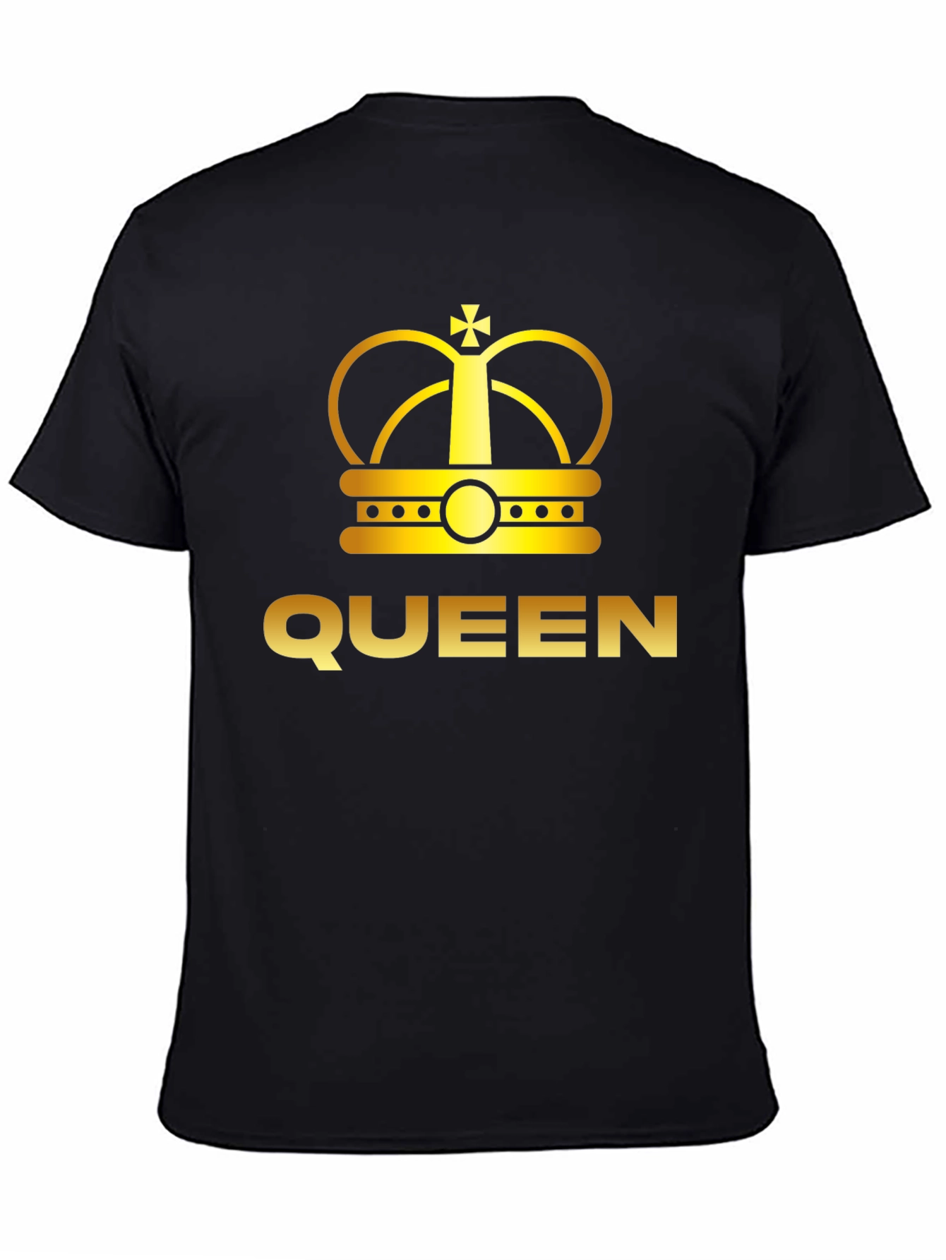 Queen Crown Graphic Tee - Black Cotton T-Shirt