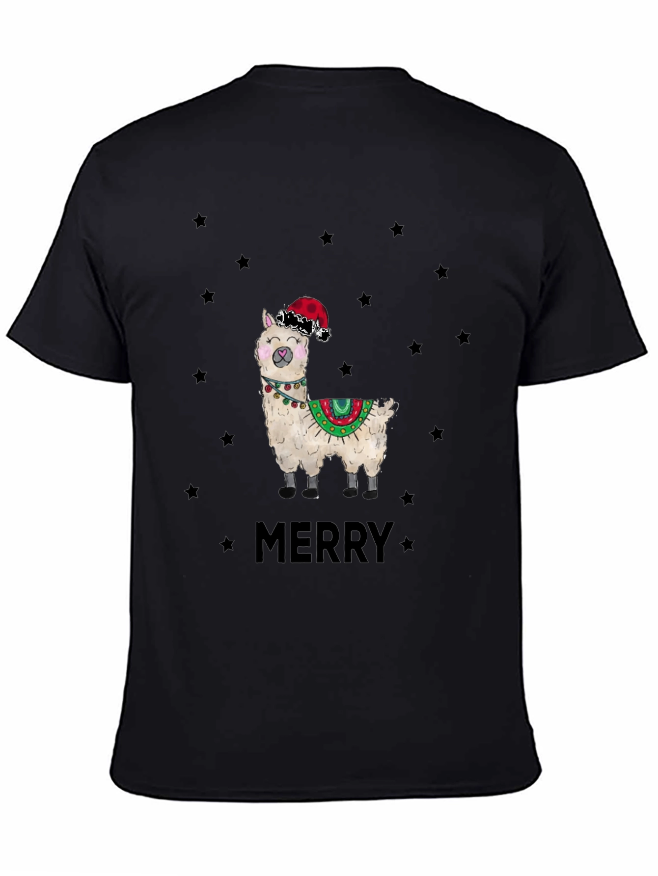 Festive Llama Graphic Tee - Christmas Holiday Apparel