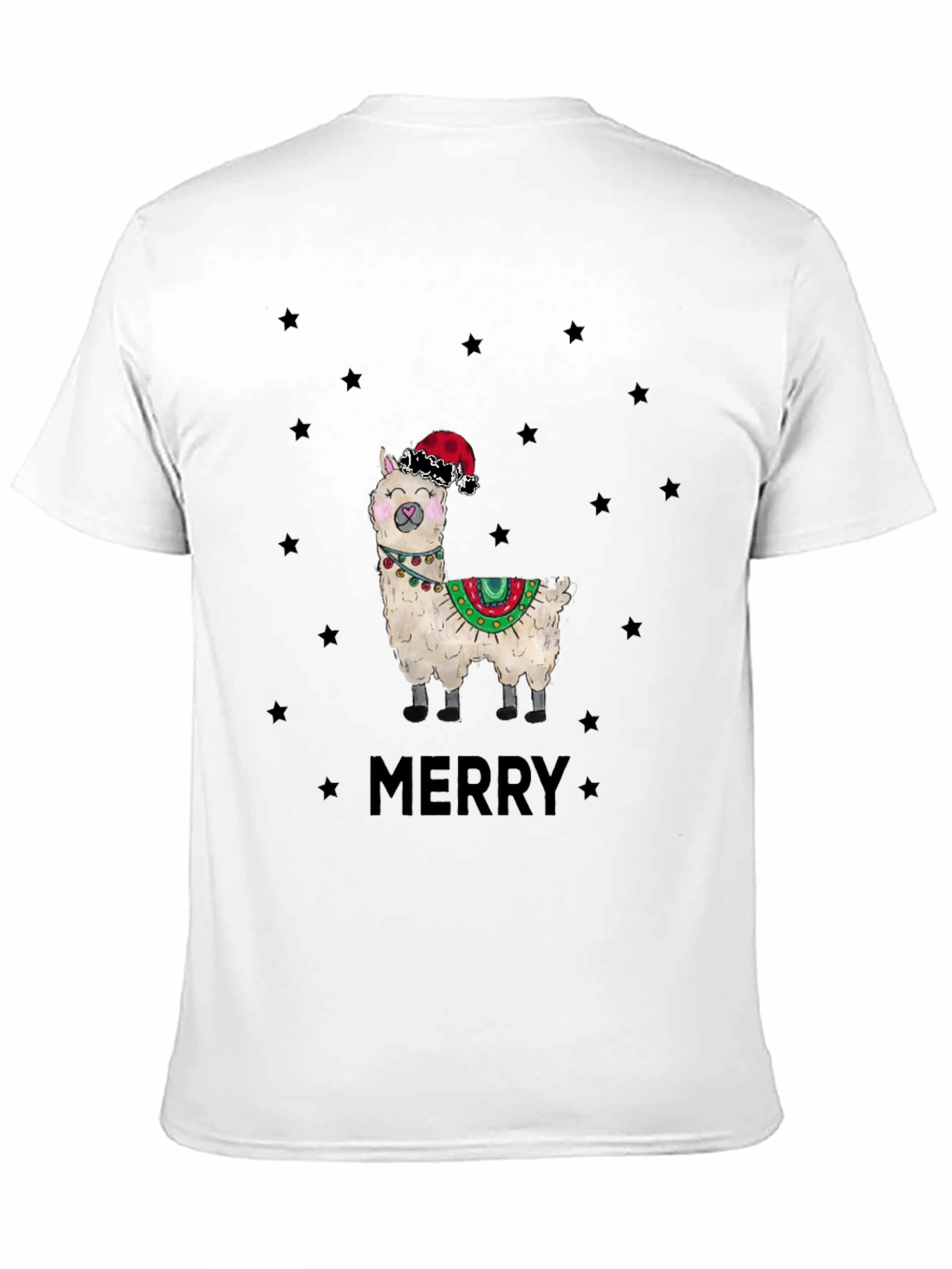 Festive Llama Graphic Tee - Christmas Holiday Apparel