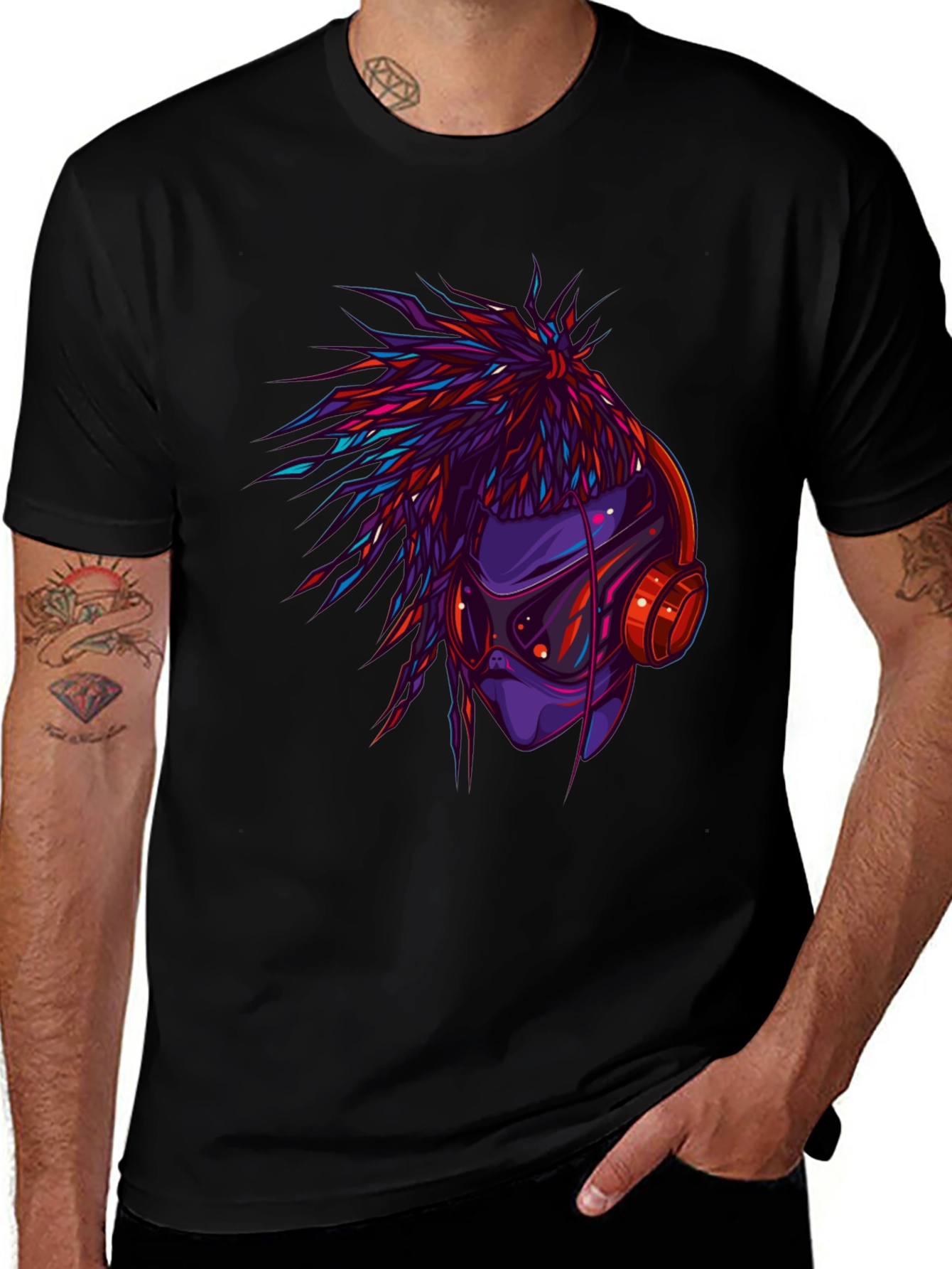 Cyberpunk DJ Graphic Tee - Cool Style