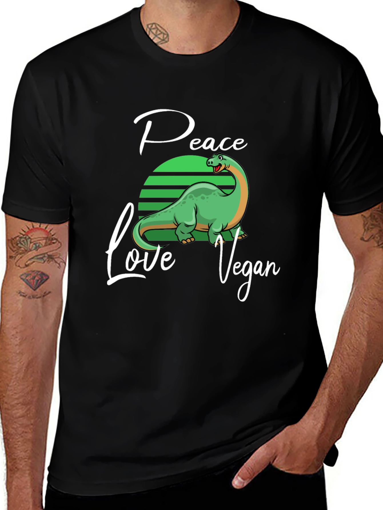 Peace Love Vegan Dinosaur T-Shirt