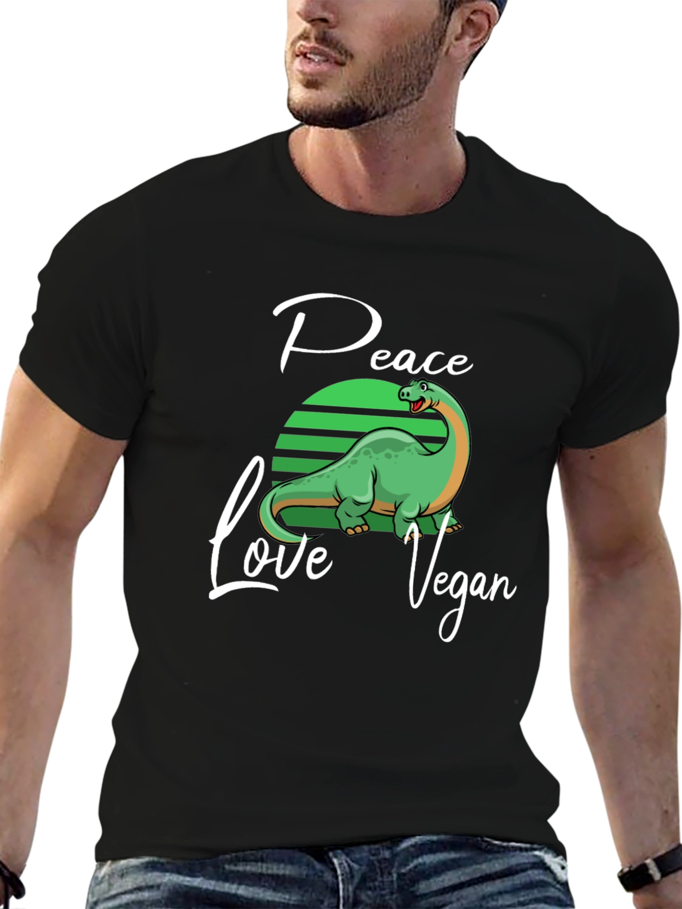 Peace Love Vegan Dinosaur T-Shirt