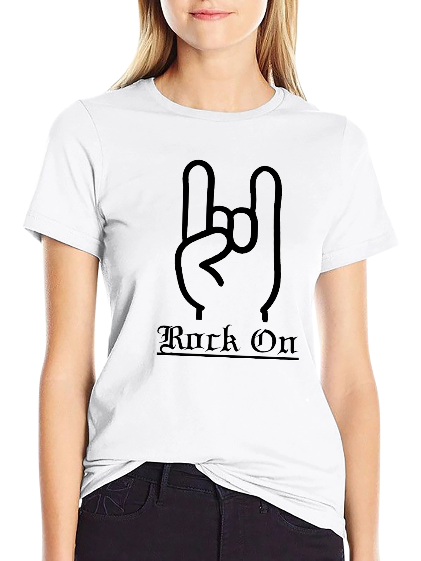 Rock On Black Graphic Tee