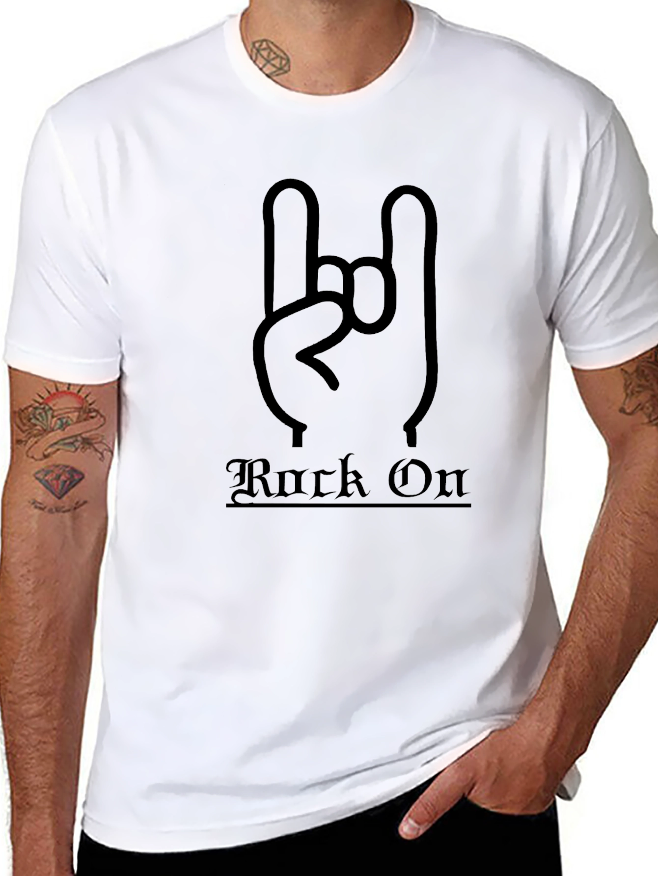 Rock On Black Graphic Tee