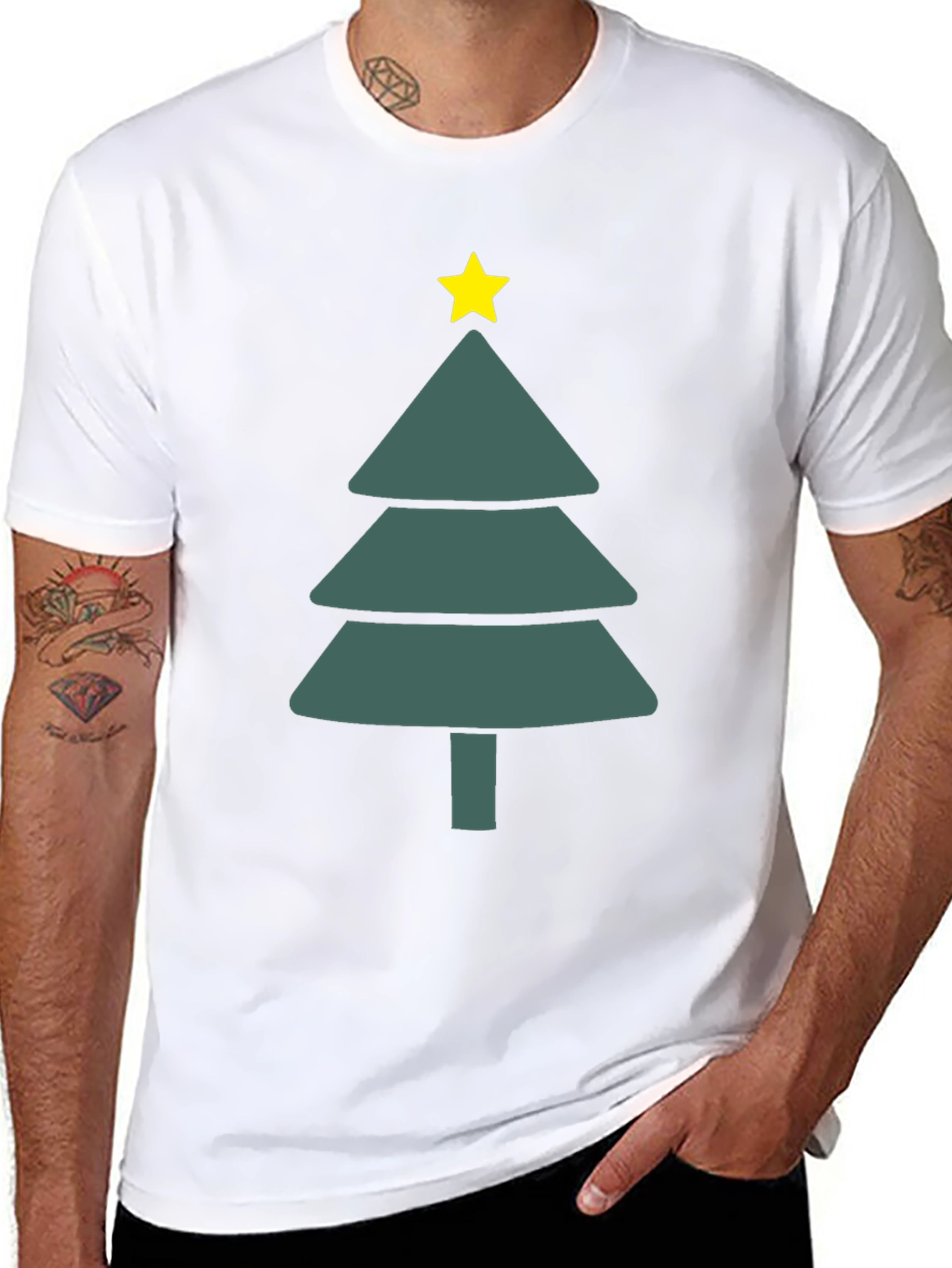 Christmas Tree Graphic Tee - Holiday Festive Shirt