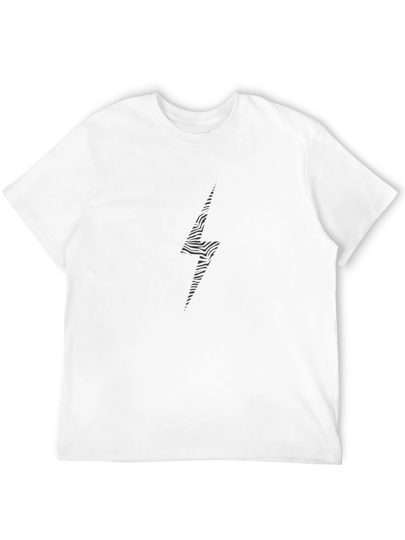 Zebra Lightning Bolt Black T-Shirt