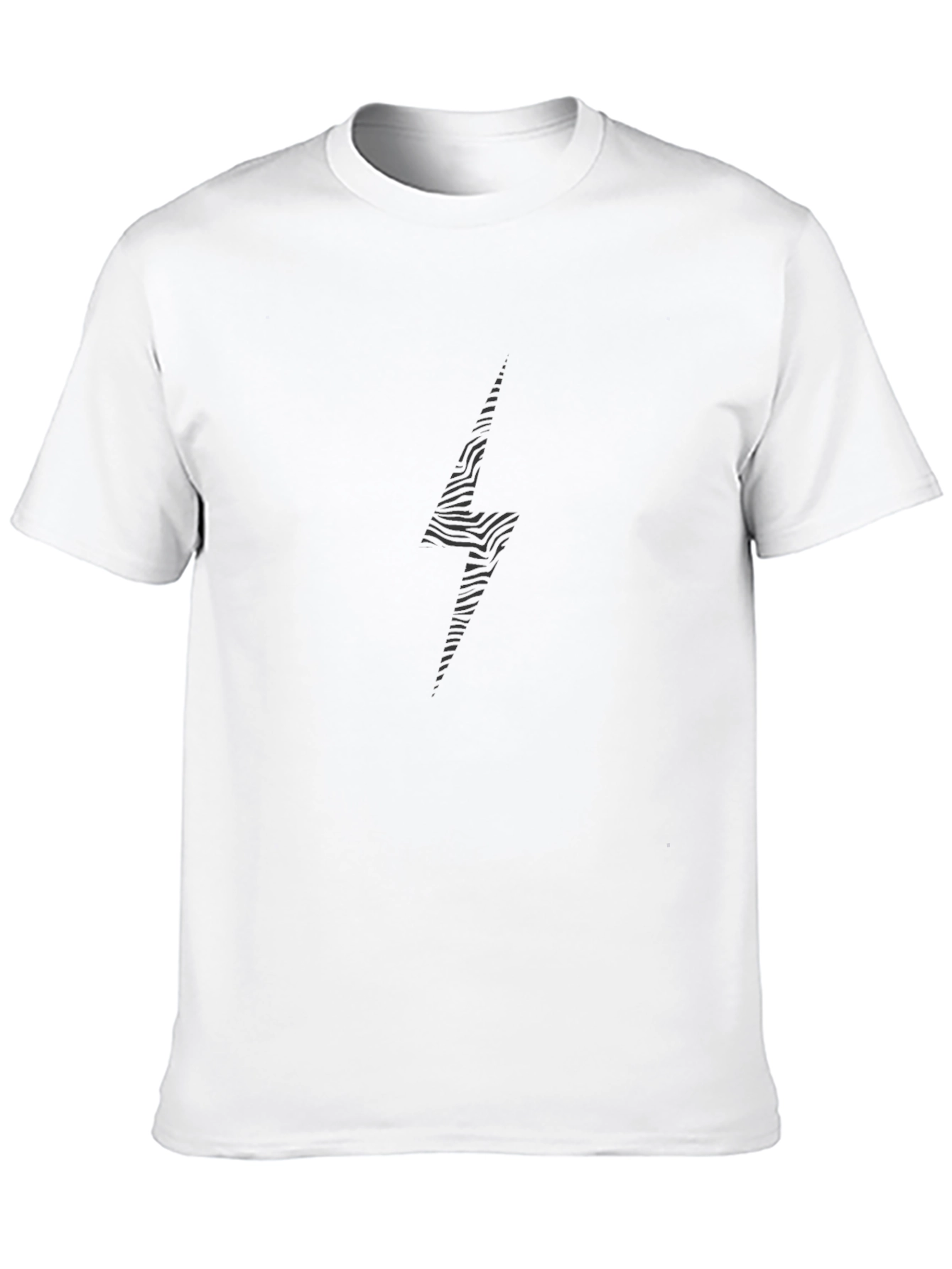Zebra Lightning Bolt Black T-Shirt