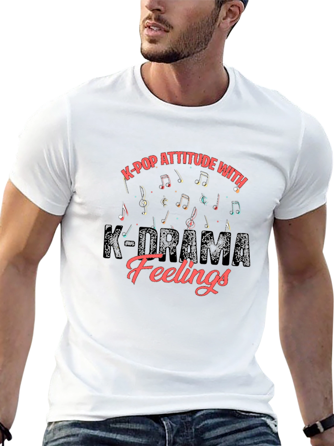K-Pop Attitude K-Drama Feelings Black Graphic Tee