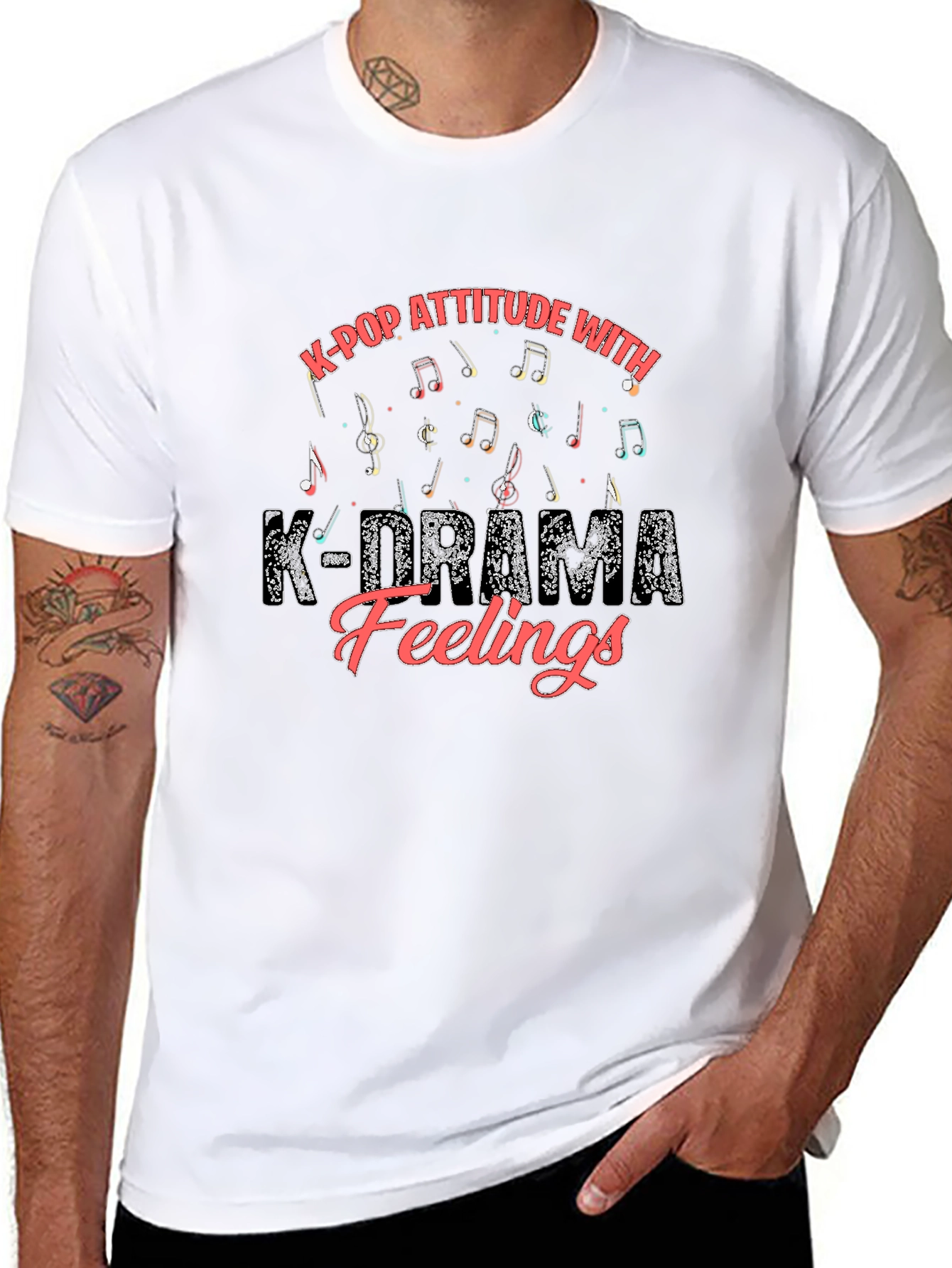 K-Pop Attitude K-Drama Feelings Black Graphic Tee