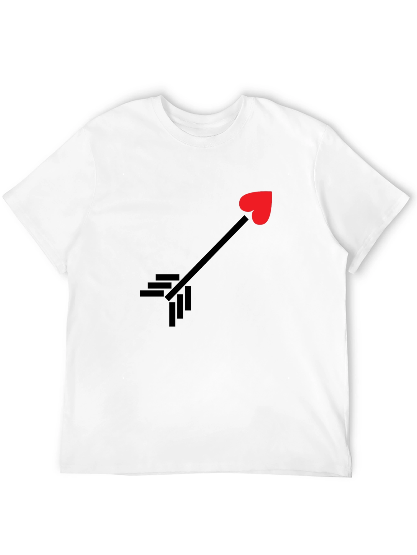 Black T-Shirt with Heart Arrow Graphic