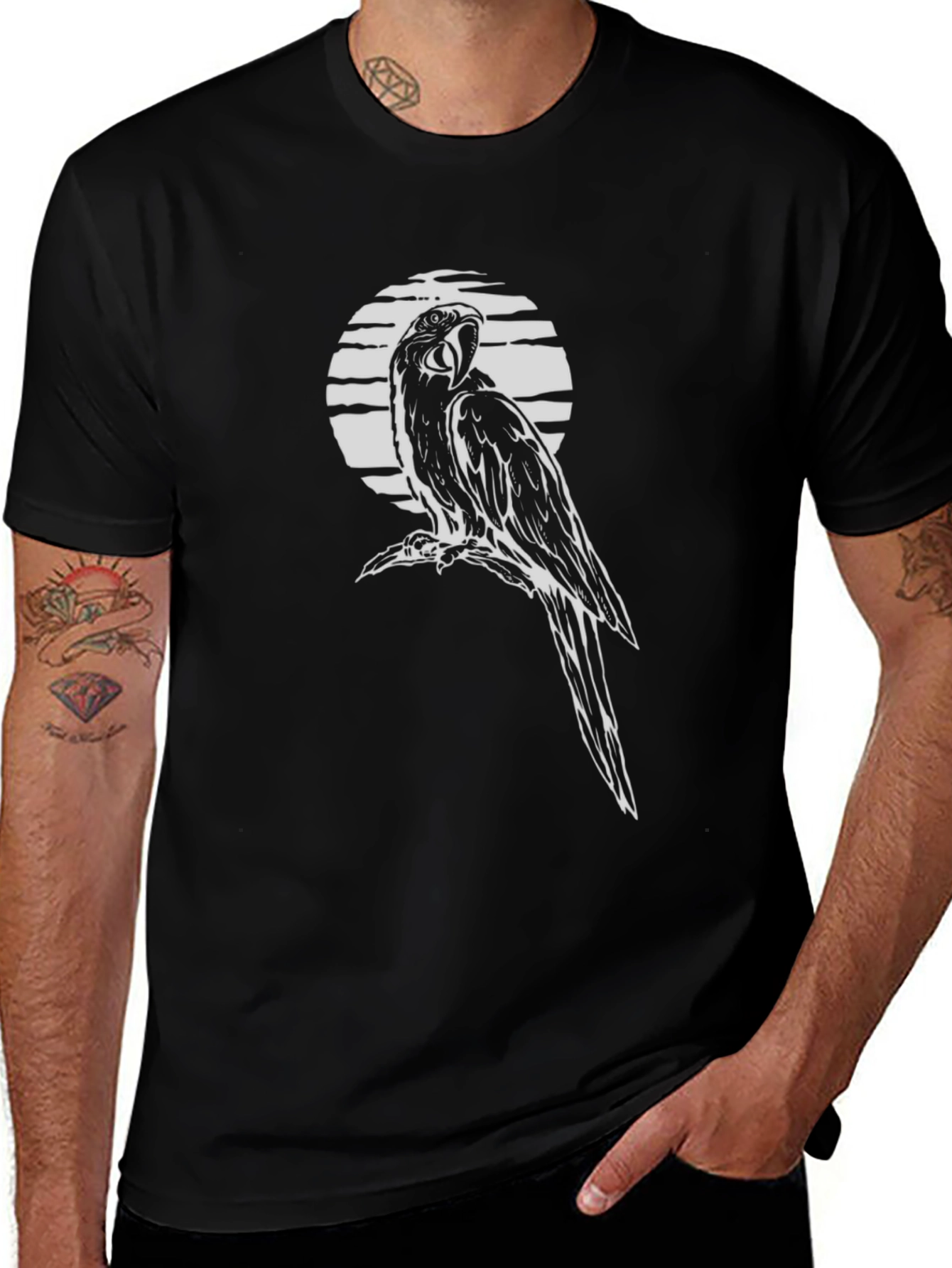 Parrot Graphic T-Shirt - Black