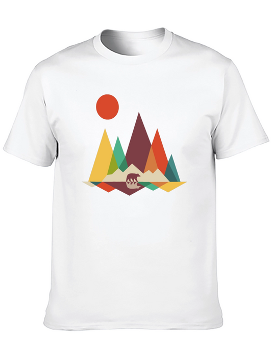 Geometric Mountain Bear Graphic Tee