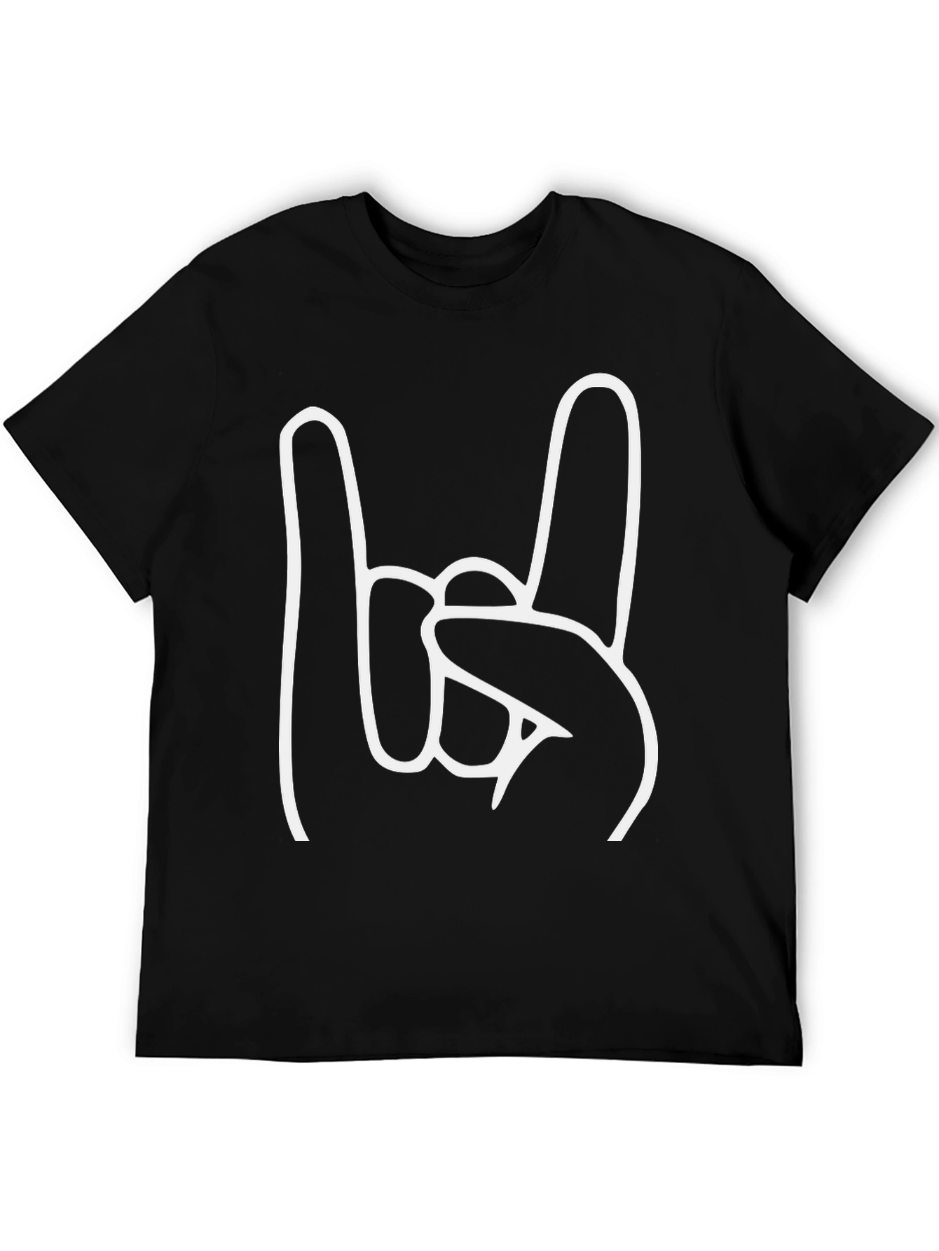 Rock On Graphic Tee - Black Cotton T-Shirt
