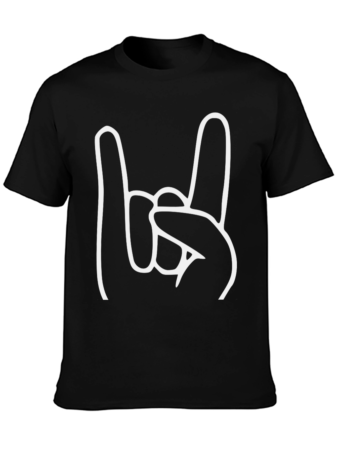 Rock On Graphic Tee - Black Cotton T-Shirt