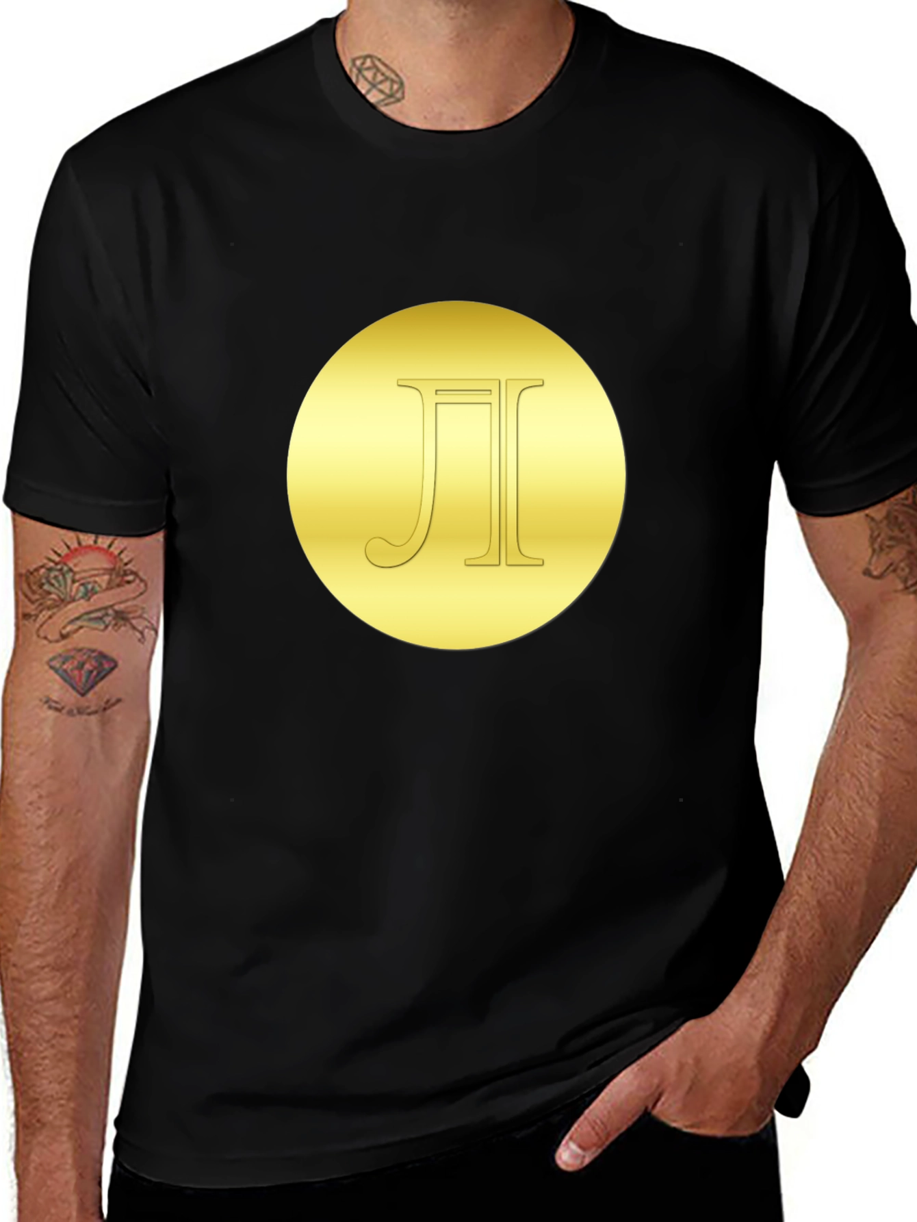 Gold Circle Logo Black T-Shirt