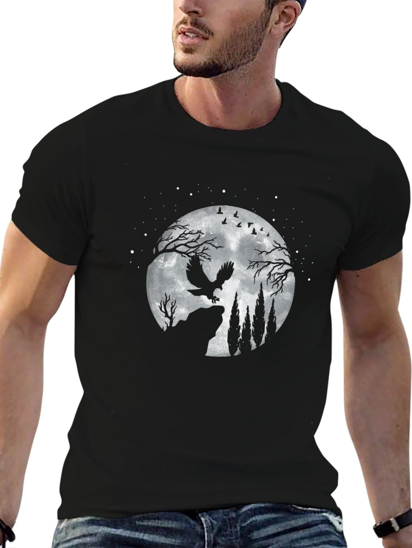 Owl Moon T-Shirt - Night Scene Tee