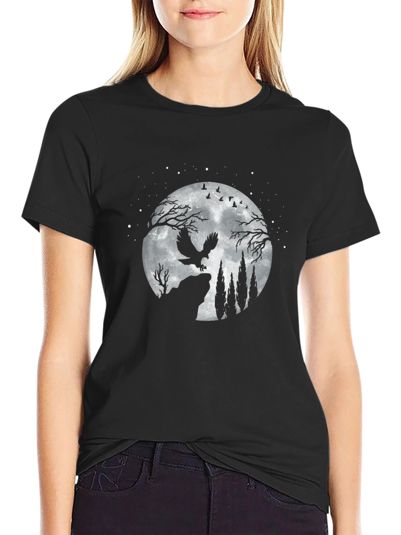 Owl Moon T-Shirt - Night Scene Tee
