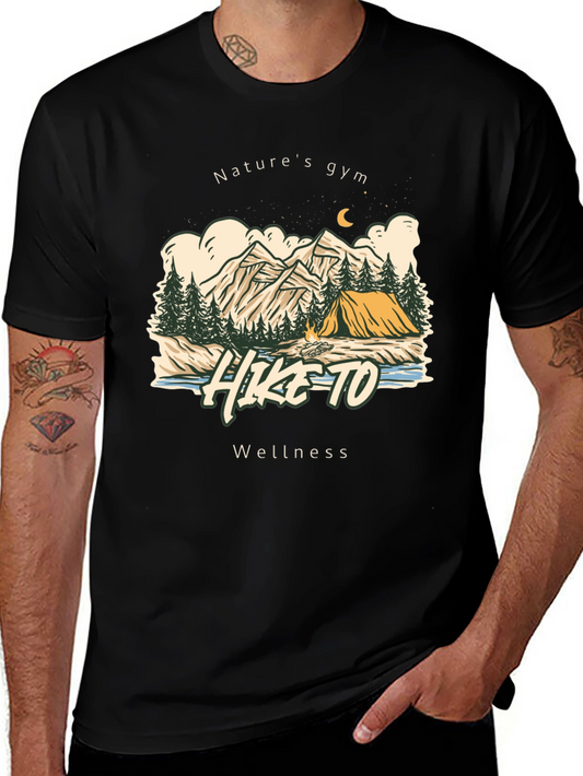 Natures Gym Hike To Wellness Black T-Shirt