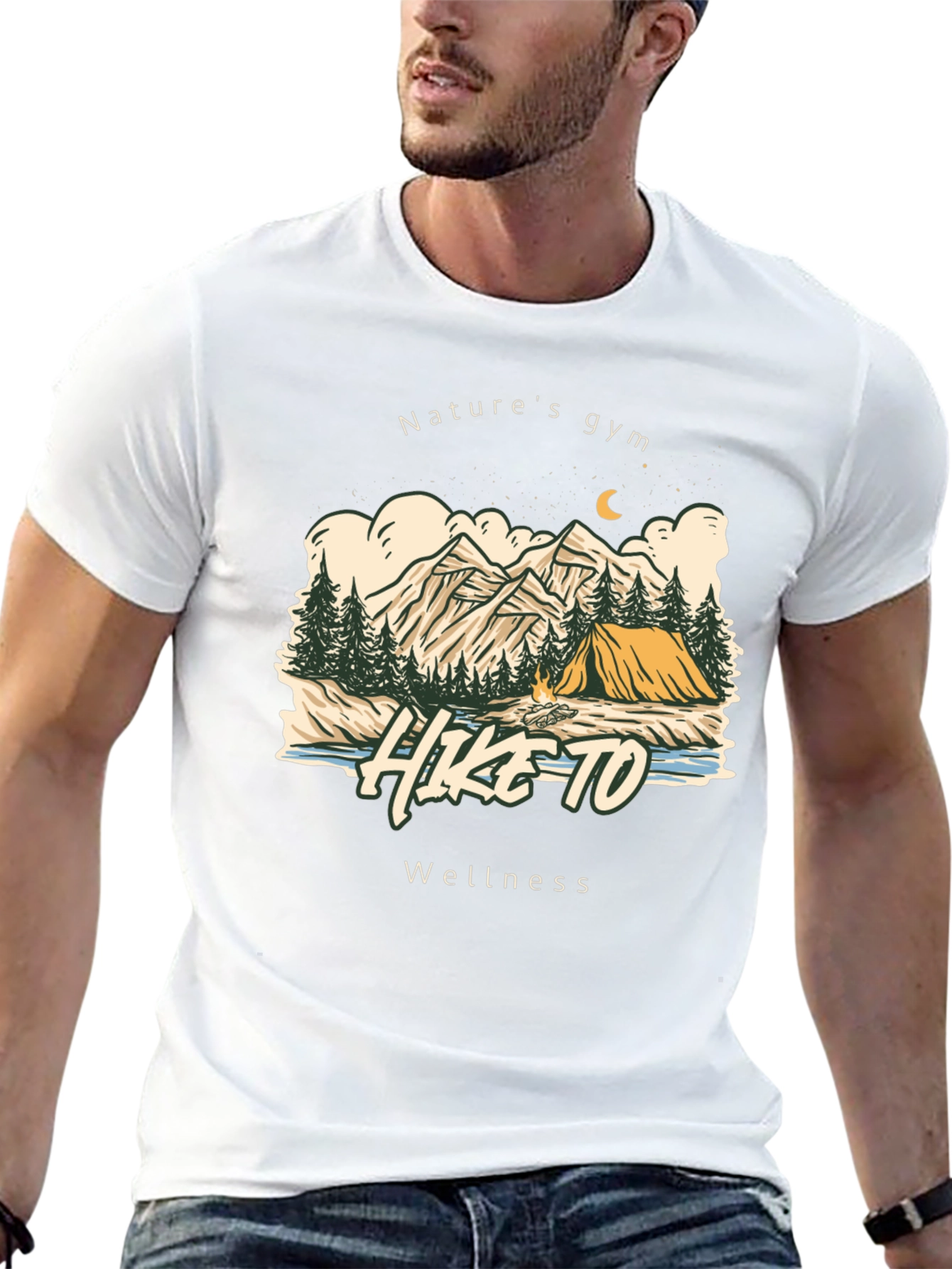 Natures Gym Hike To Wellness Black T-Shirt