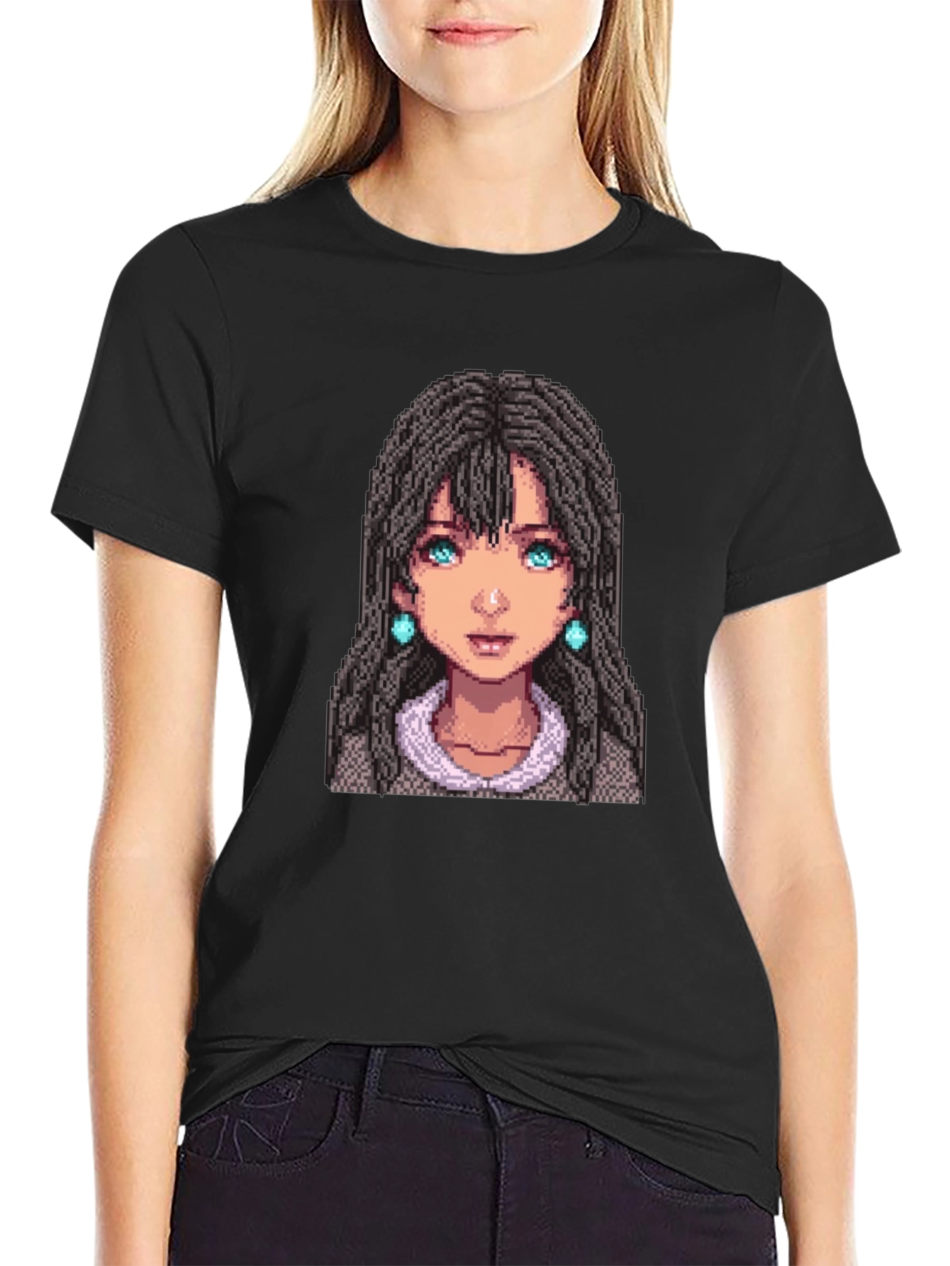 Pixel Art Character Black T-Shirt