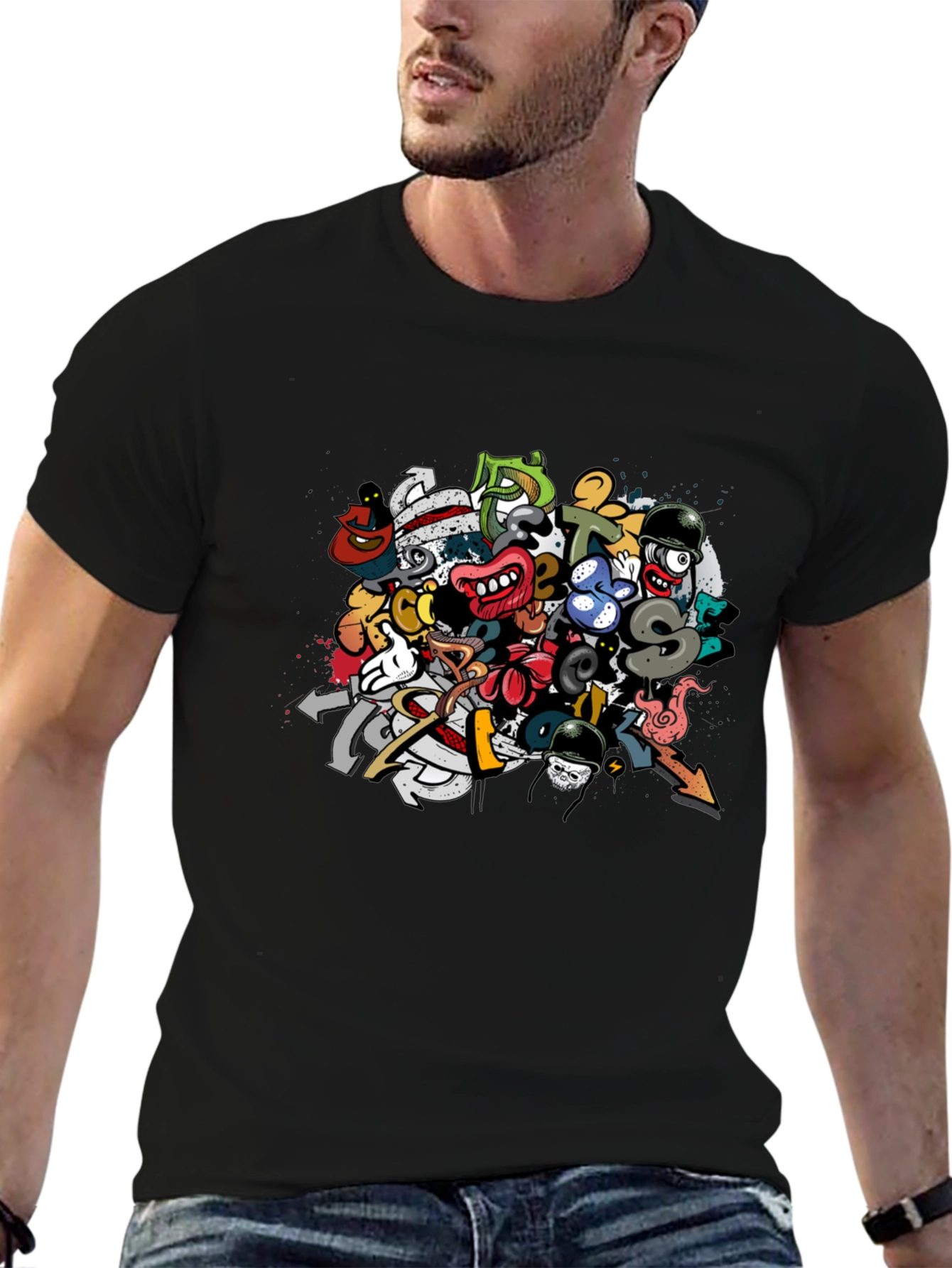 Bold Graffiti Art T-Shirt - Unique Graphic Tee