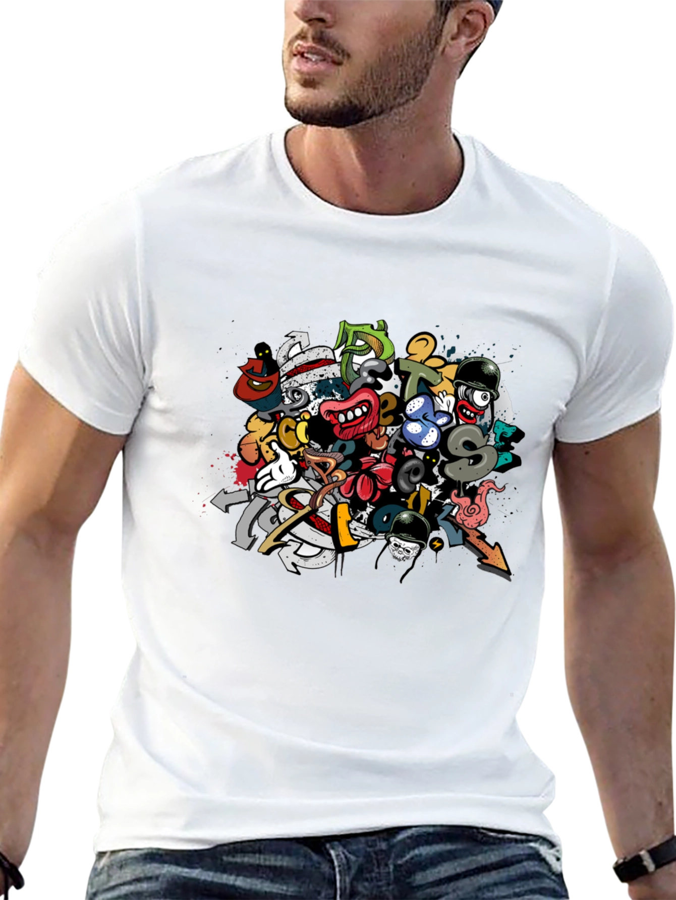 Bold Graffiti Art T-Shirt - Unique Graphic Tee