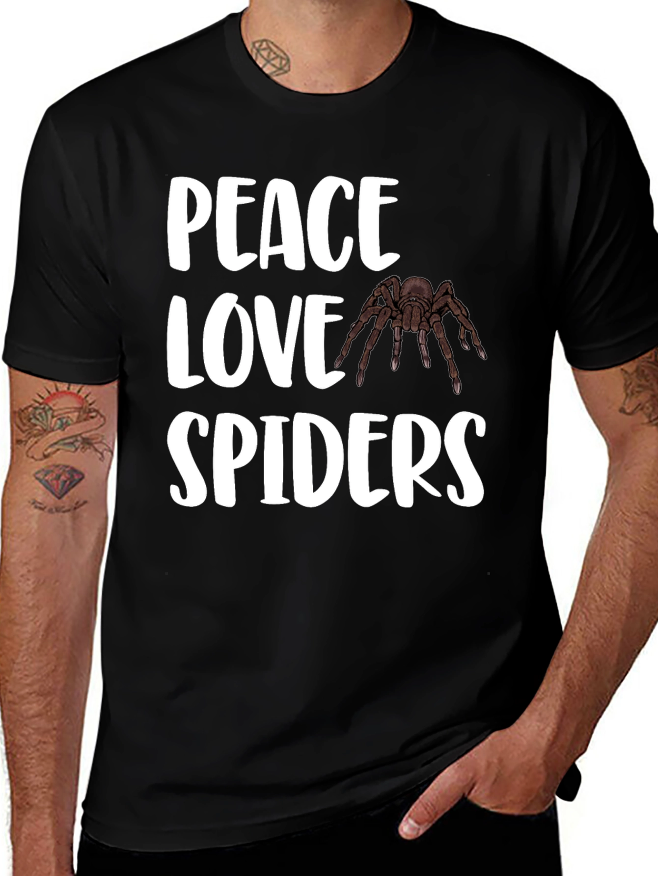 Peace Love Spiders T-Shirt - Arachnid Lover Tee