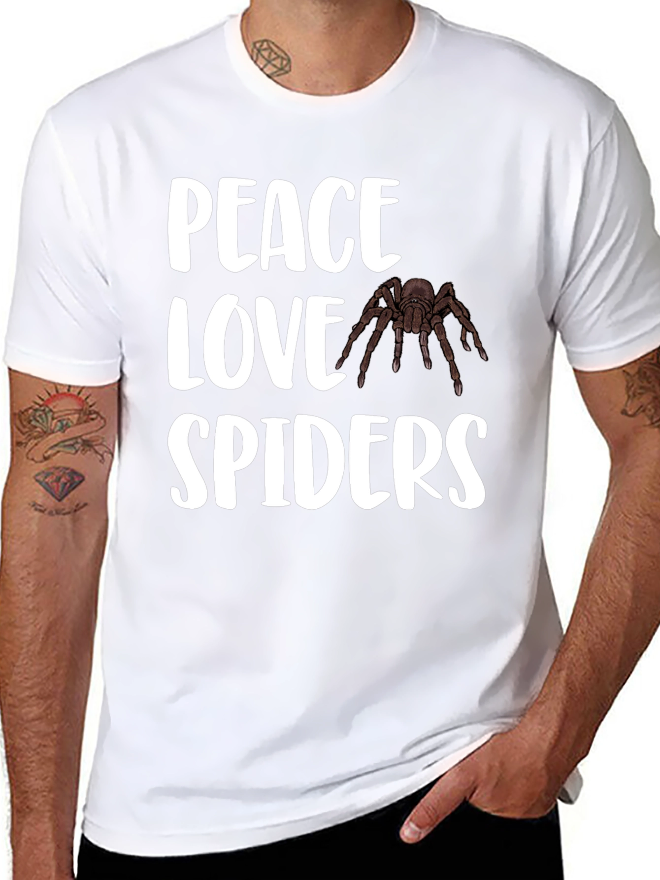 Peace Love Spiders T-Shirt - Arachnid Lover Tee