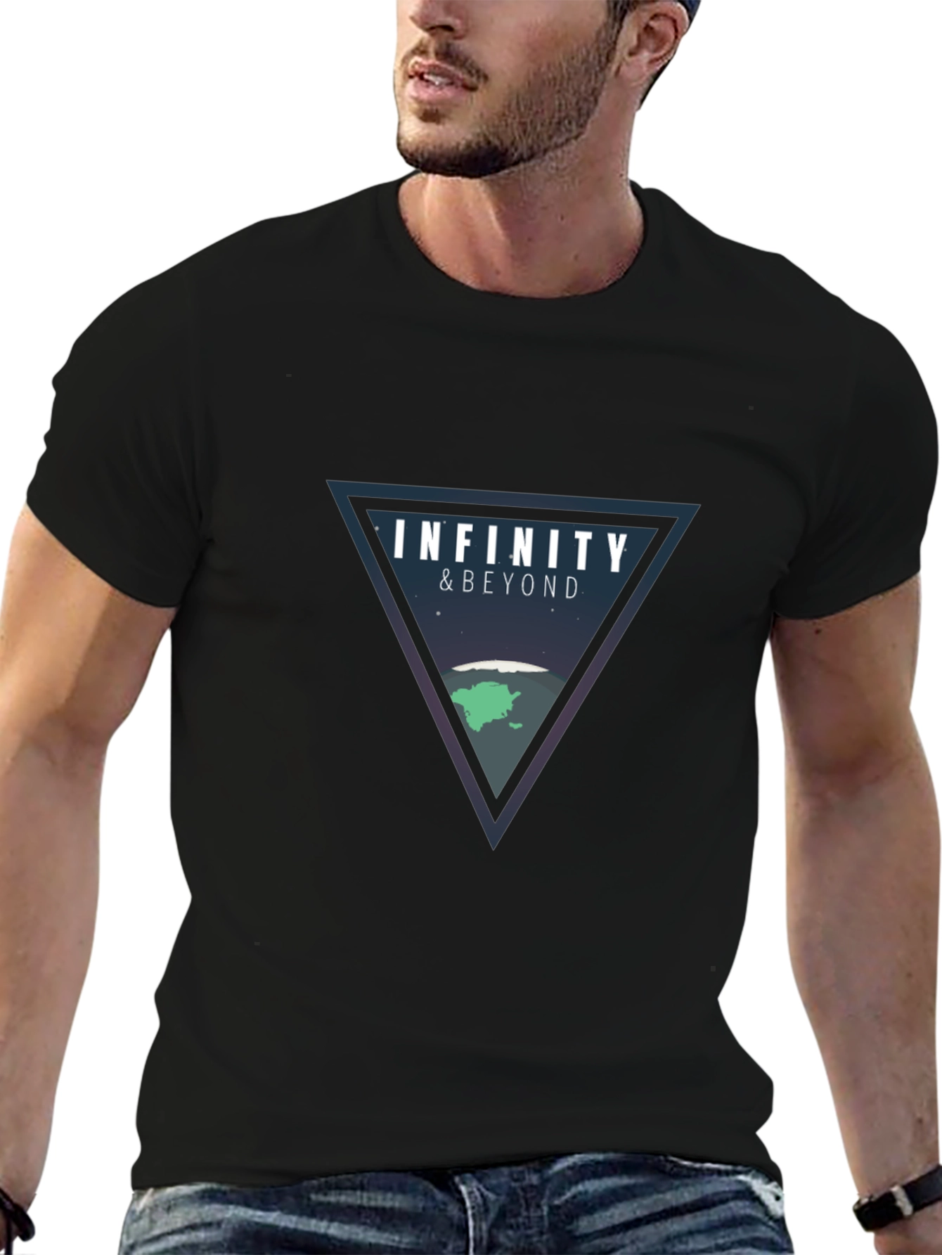 Infinity & Beyond Graphic Tee - Black Cotton Blend