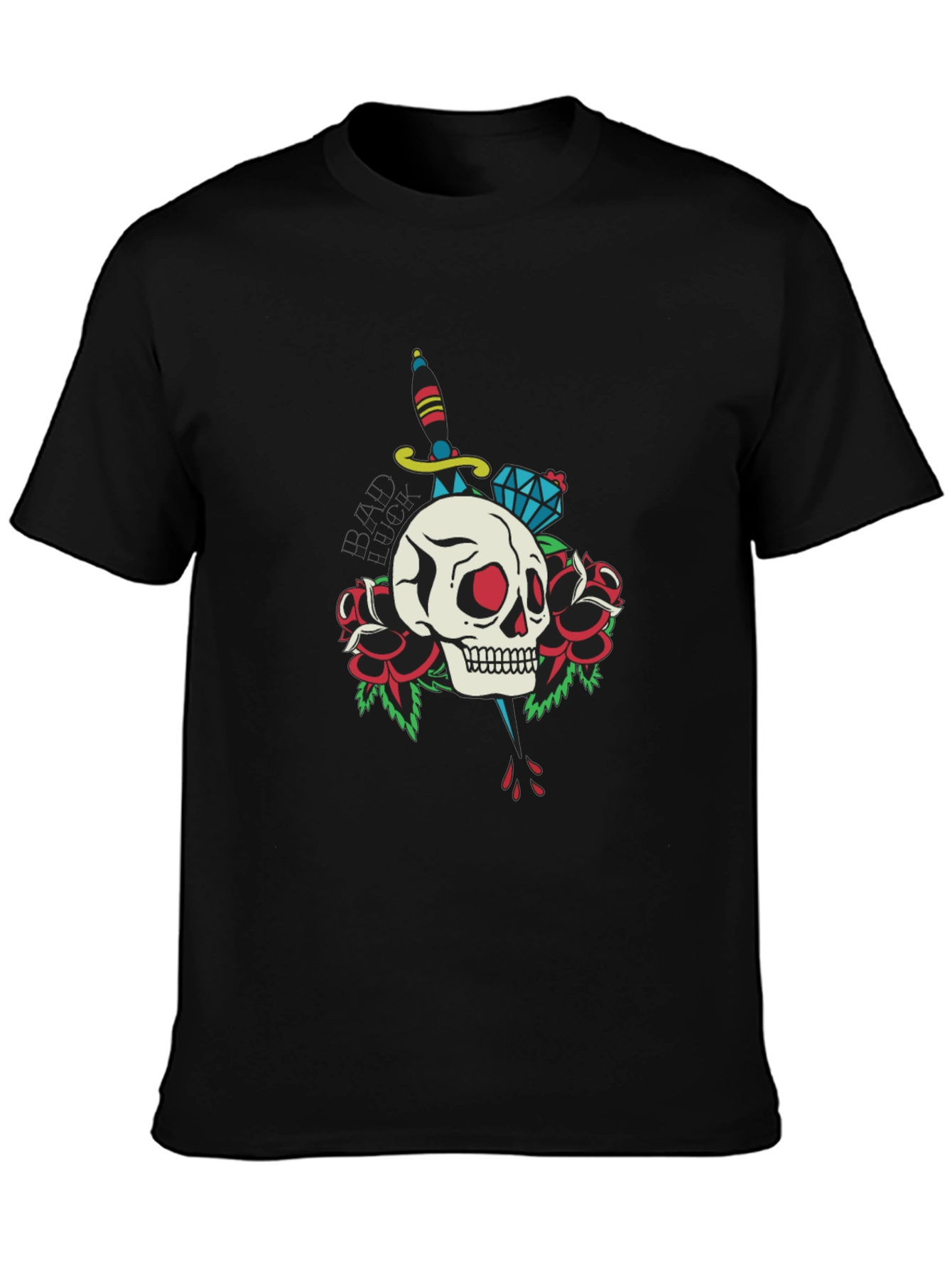 Skull Dagger & Rose Graphic Tee