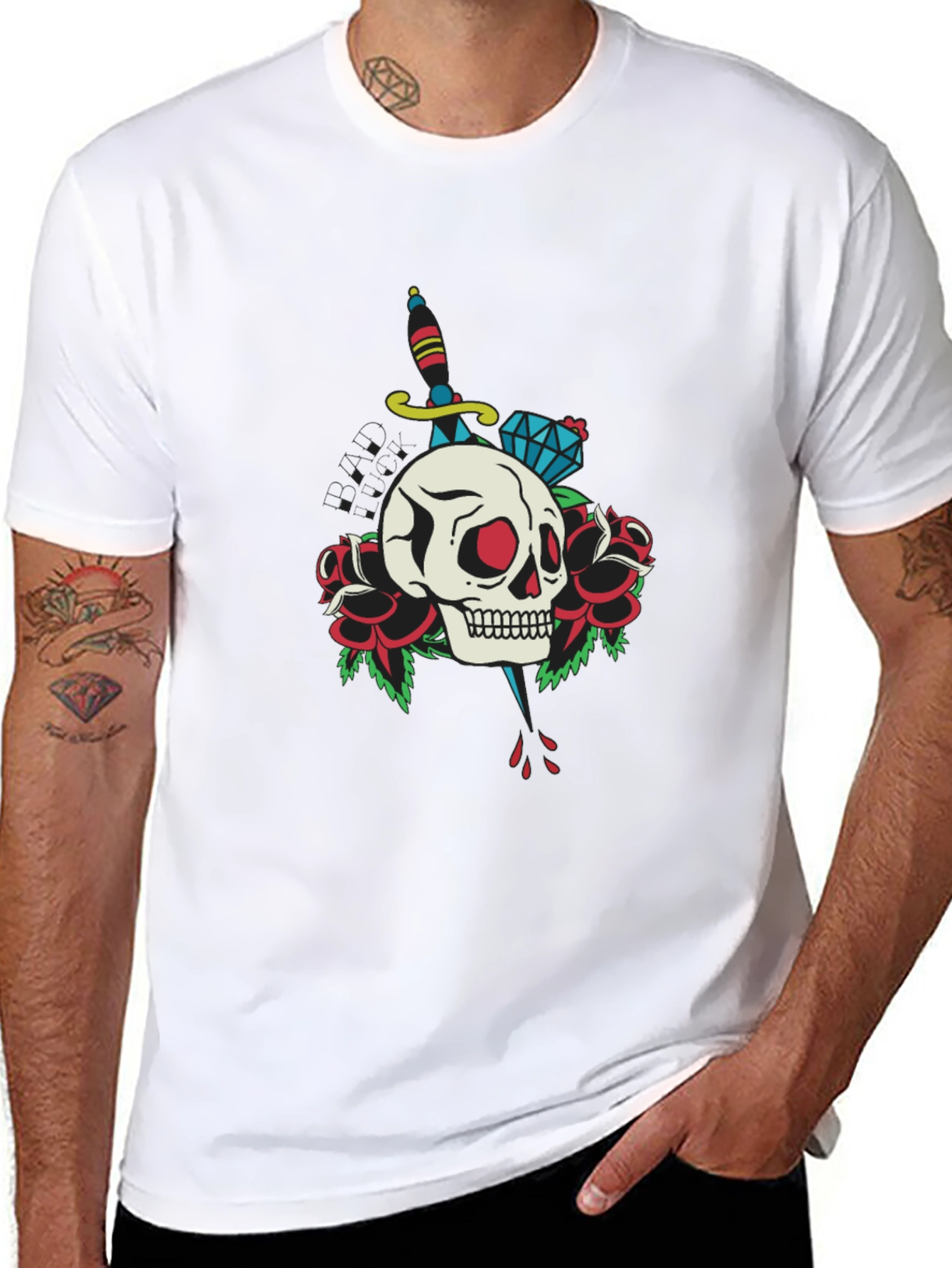 Skull Dagger & Rose Graphic Tee