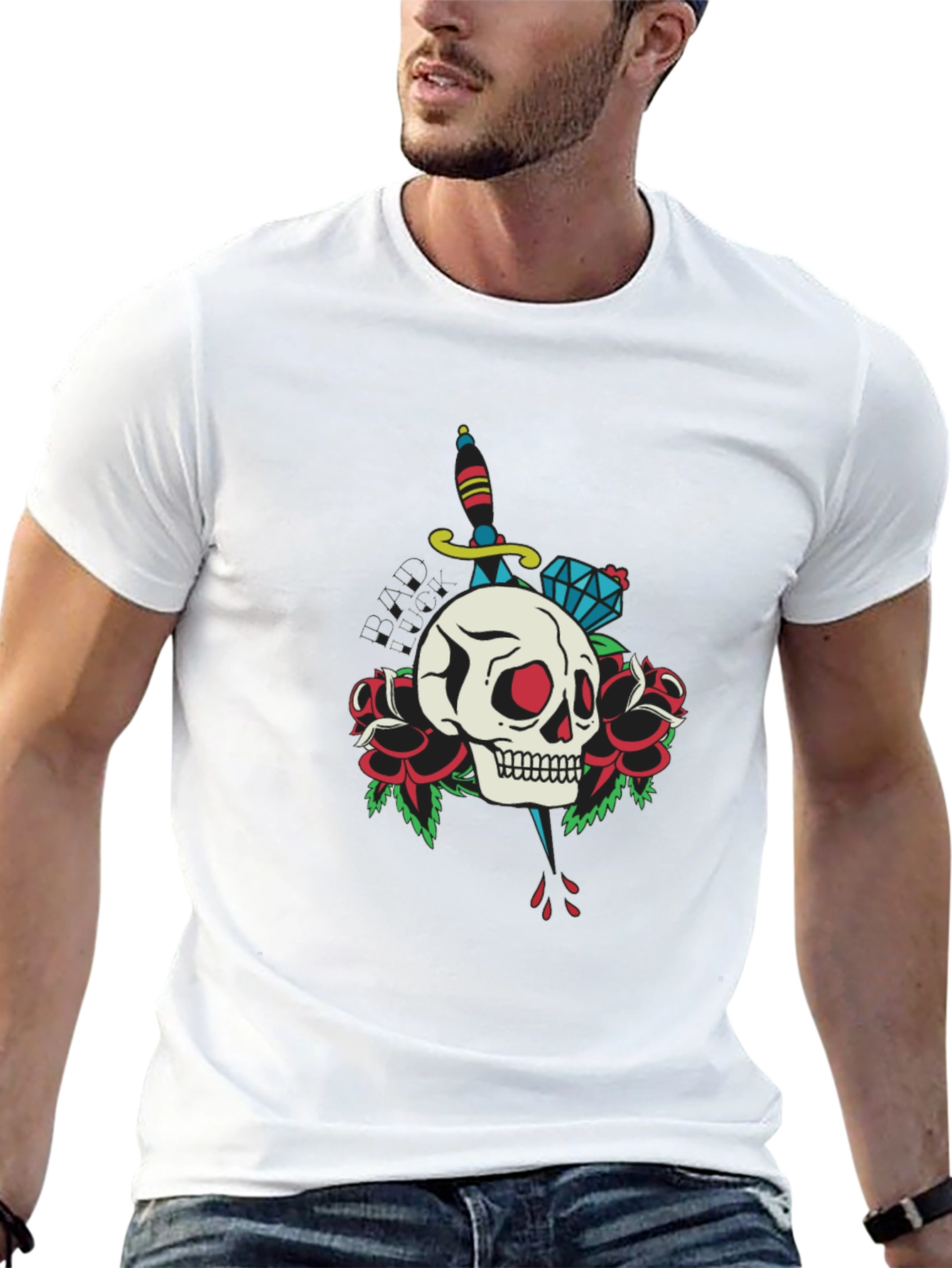Skull Dagger & Rose Graphic Tee