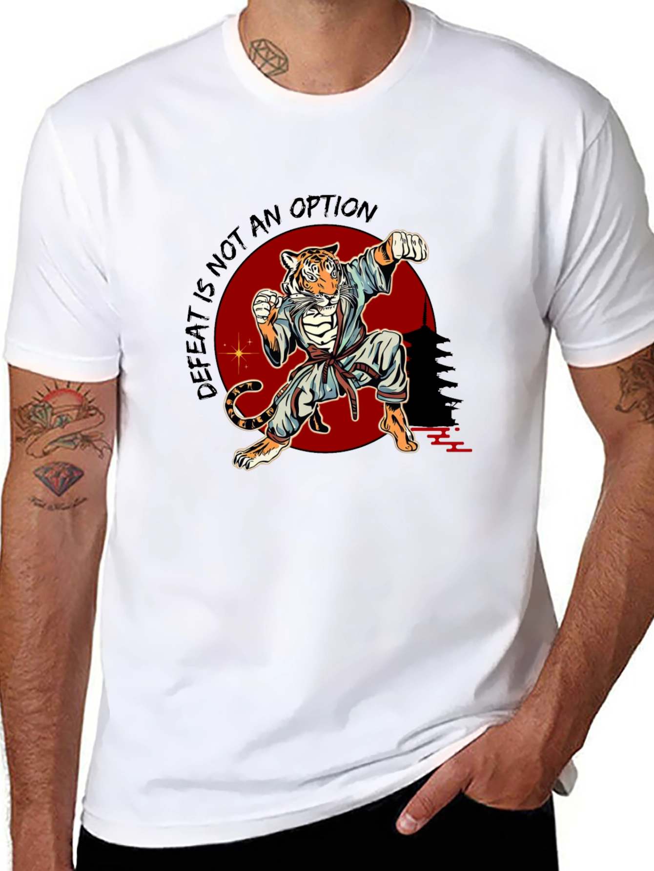 Tiger Karate Graphic Black T-Shirt