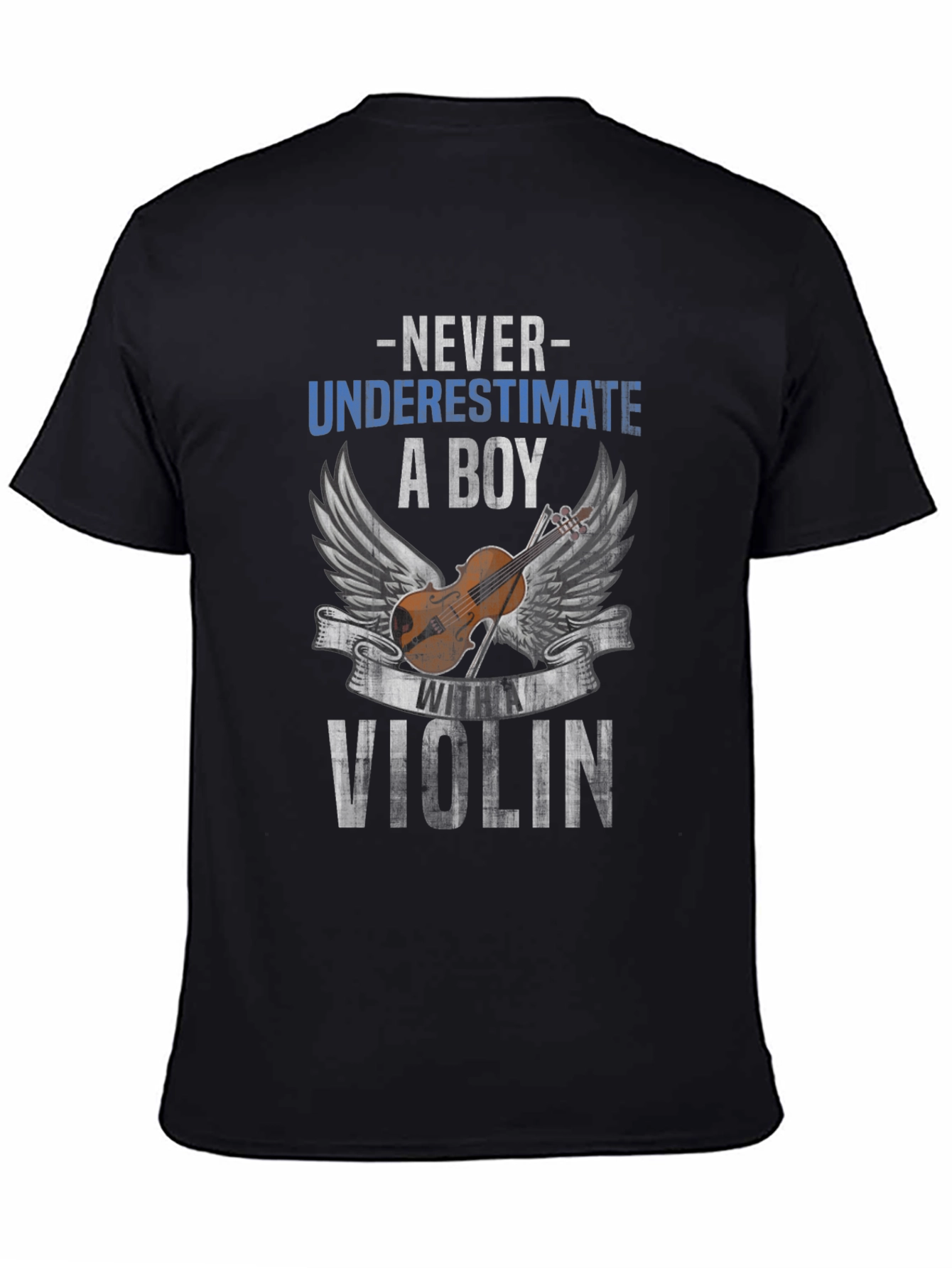 Boy with Violin Graphic T-Shirt Musician Tee