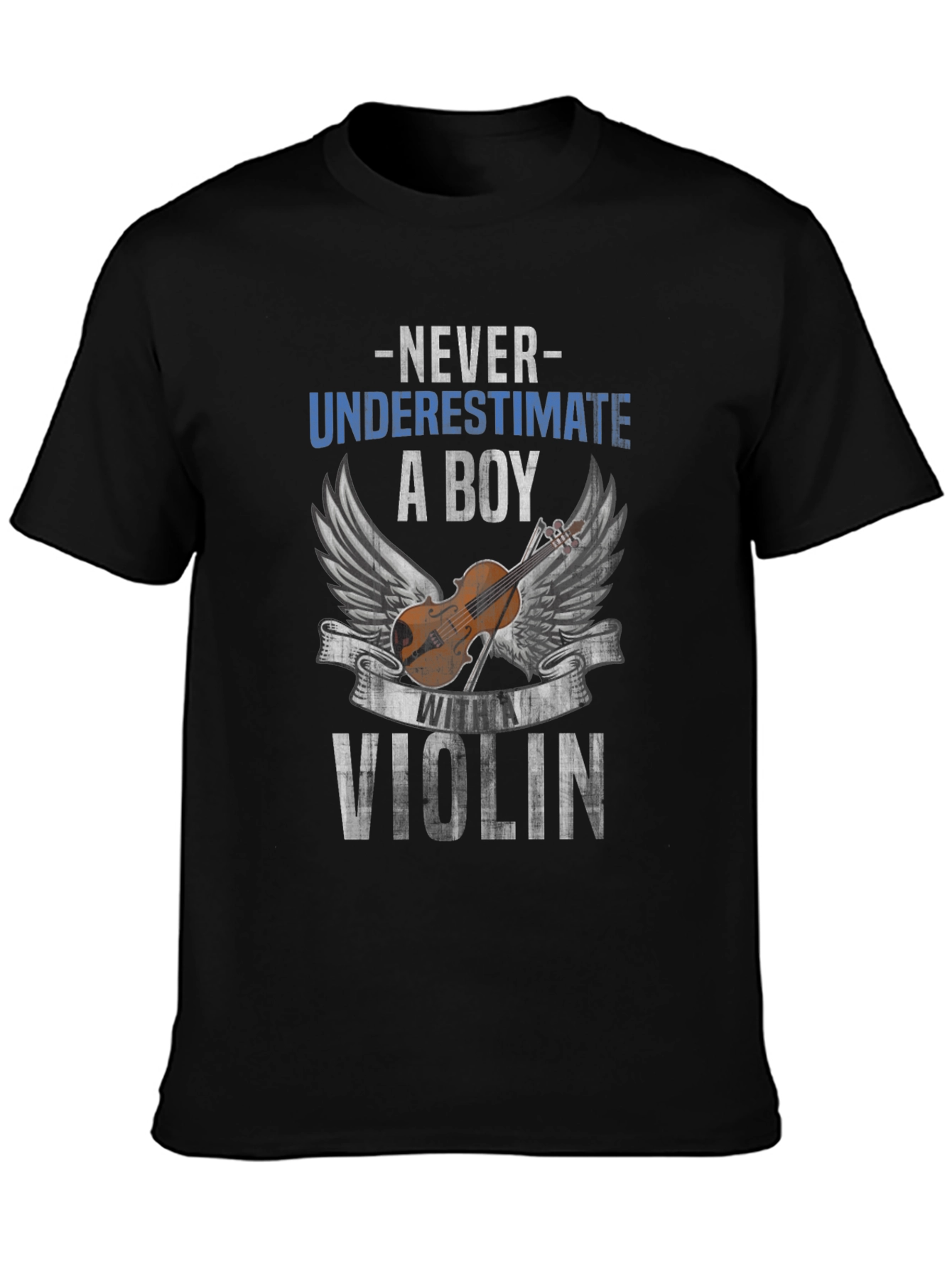 Boy with Violin Graphic T-Shirt Musician Tee