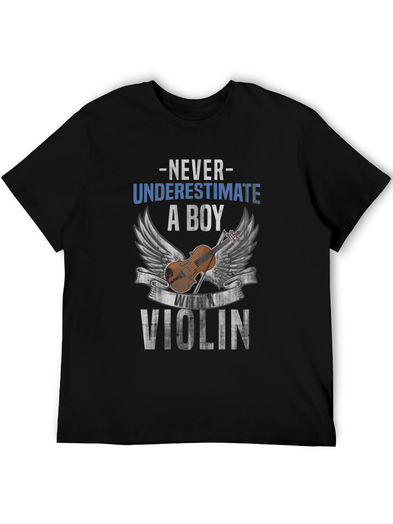 Boy with Violin Graphic T-Shirt Musician Tee