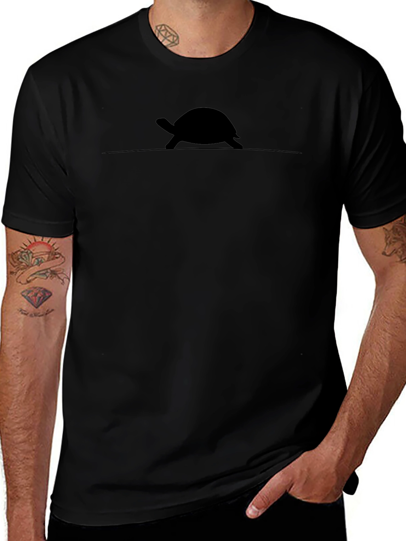 Turtle Silhouette Graphic Tee - Stylish & Comfortable