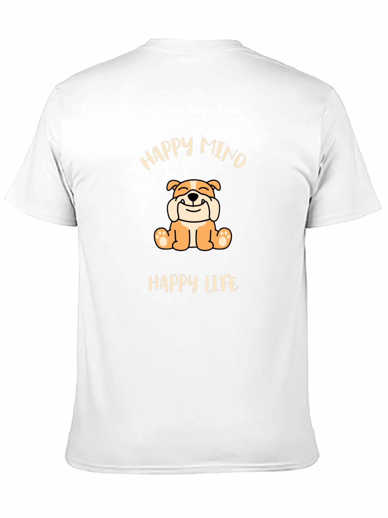 Happy Mind Happy Life Bulldog Graphic Tee