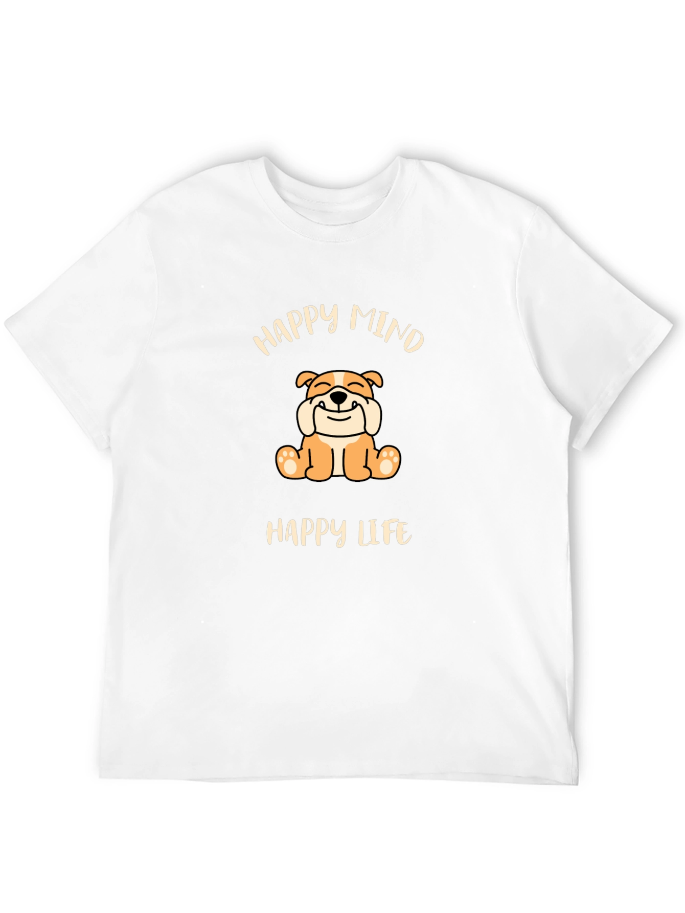 Happy Mind Happy Life Bulldog Graphic Tee