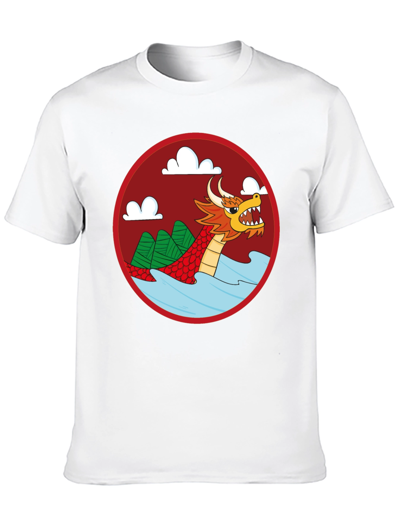 Dragon Graphic Tee - Black Crew Neck Cotton T-Shirt