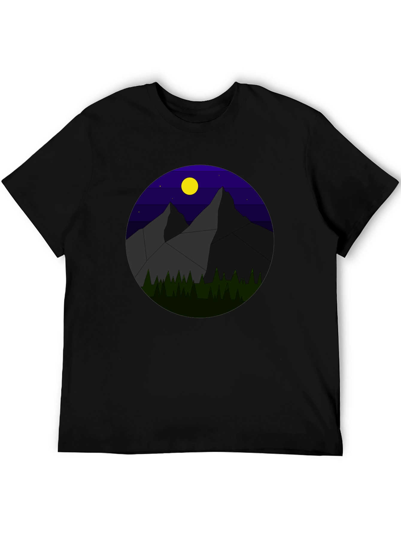 Geometric Mountain Nightscape T-Shirt
